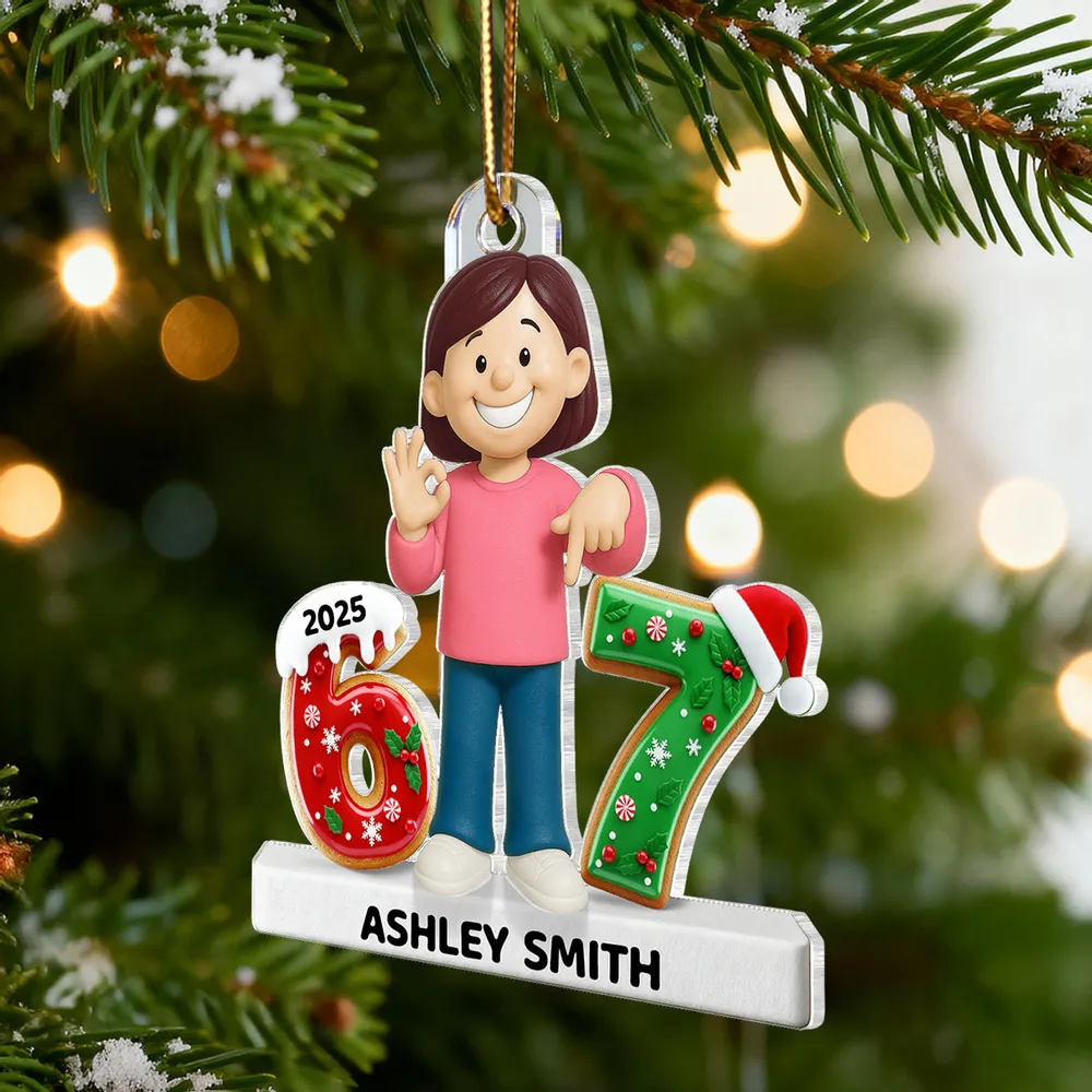 Personalized Acrylic Ornament with Cute Cartoon Boy & Christmas Numbers, Festive Tree Decor & Unique Kids Gift - Image 11
