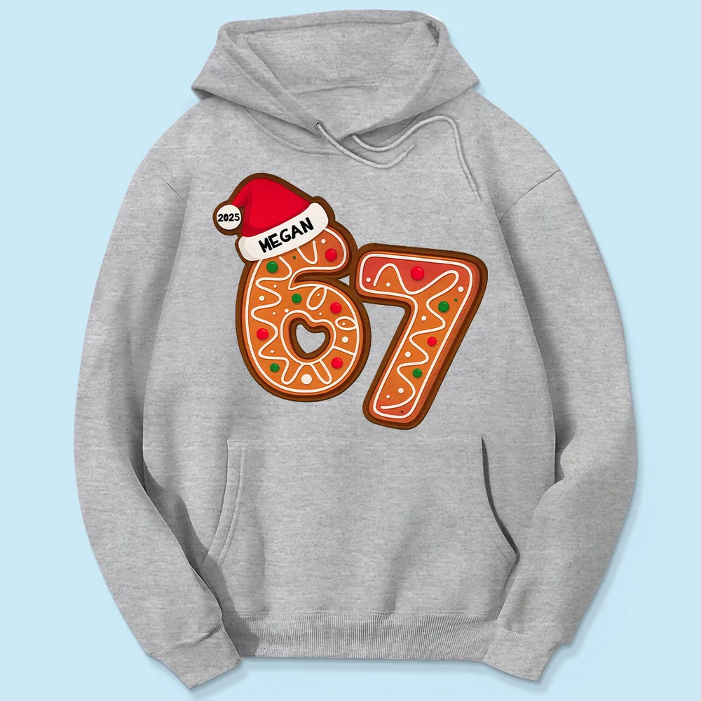 Funny Custom 6 7 Classic Tee, Santa Hat Christmas Number Shirt, Personalized Teen Grandkid Gift & Playful Holiday Party Top - Image 9