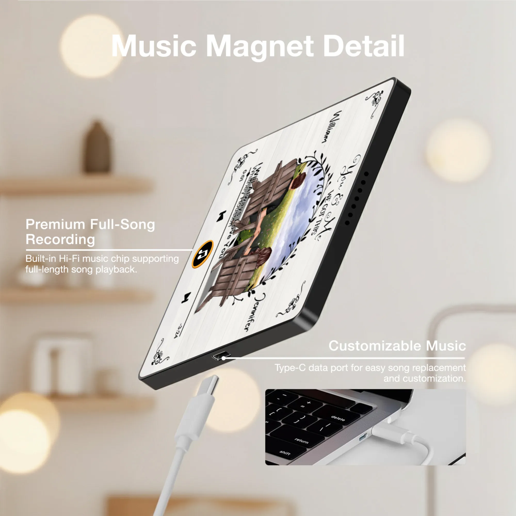 Personalized Acrylic Music Magnet for Couples – You & Me Scenic Field Design, Romantic Fridge Decor, Unique Gift - Image 5