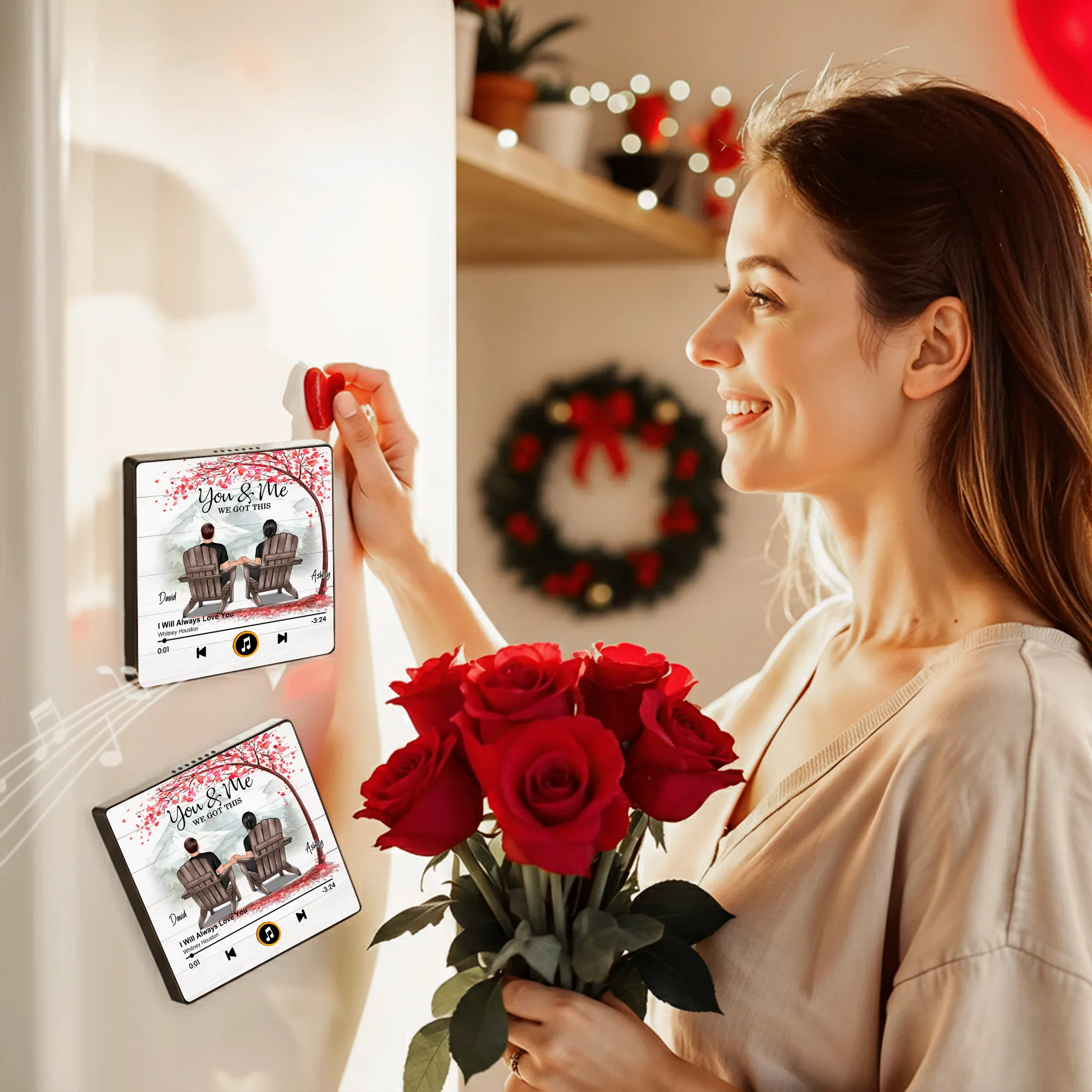 Personalized Acrylic Music Magnet for Couple – You & Me We Got This Mountain View Design, Unique Romantic Gift - Image 6