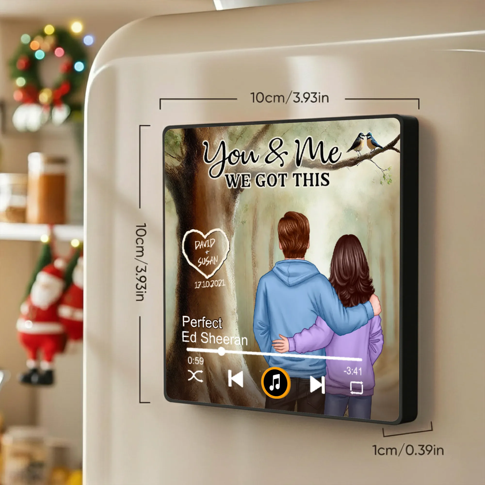 Personalized Acrylic Music Magnet for Couple – You & Me We Got This Fridge Magnet, Custom Romantic Gift, Unique Decorative Touch - Image 2