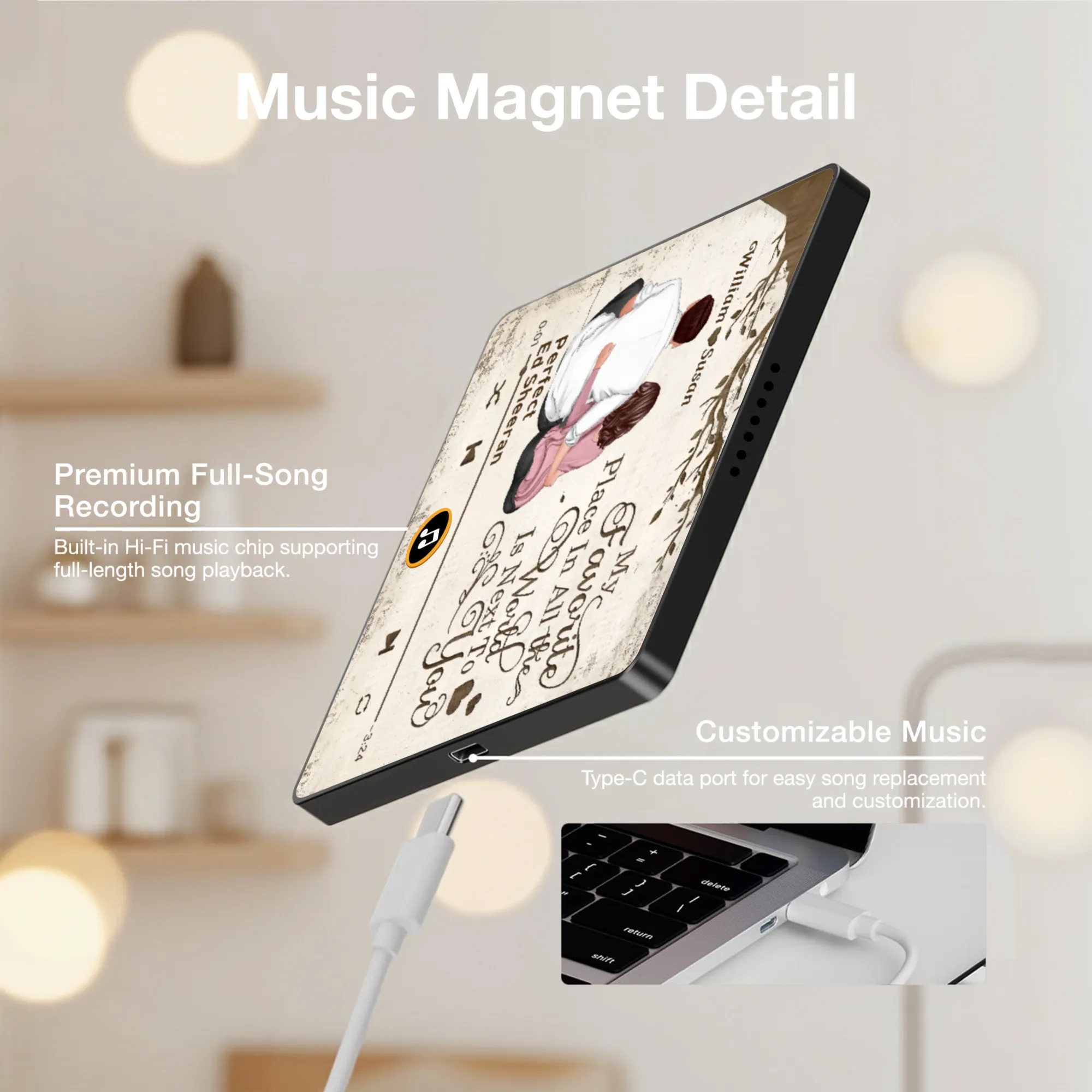 Personalized Acrylic Music Magnet for Couple – My Favorite Place Is Next to You, Romantic Fridge Decor & Unique Gift - Image 5