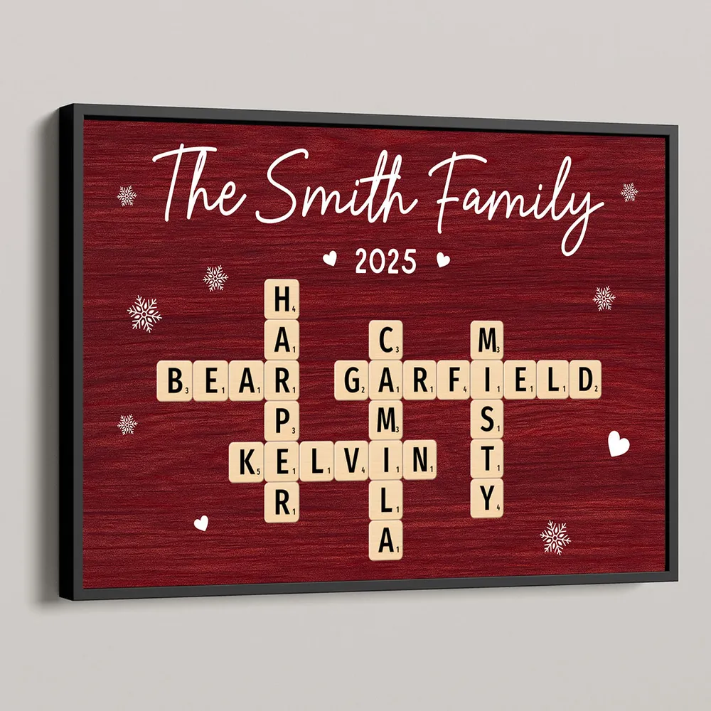 Personalized Family Name Poster with Crossword Tiles, Custom Wall Art for a Cozy Holiday Home, Unique Gift for Loved Ones or Housewarming - Image 2