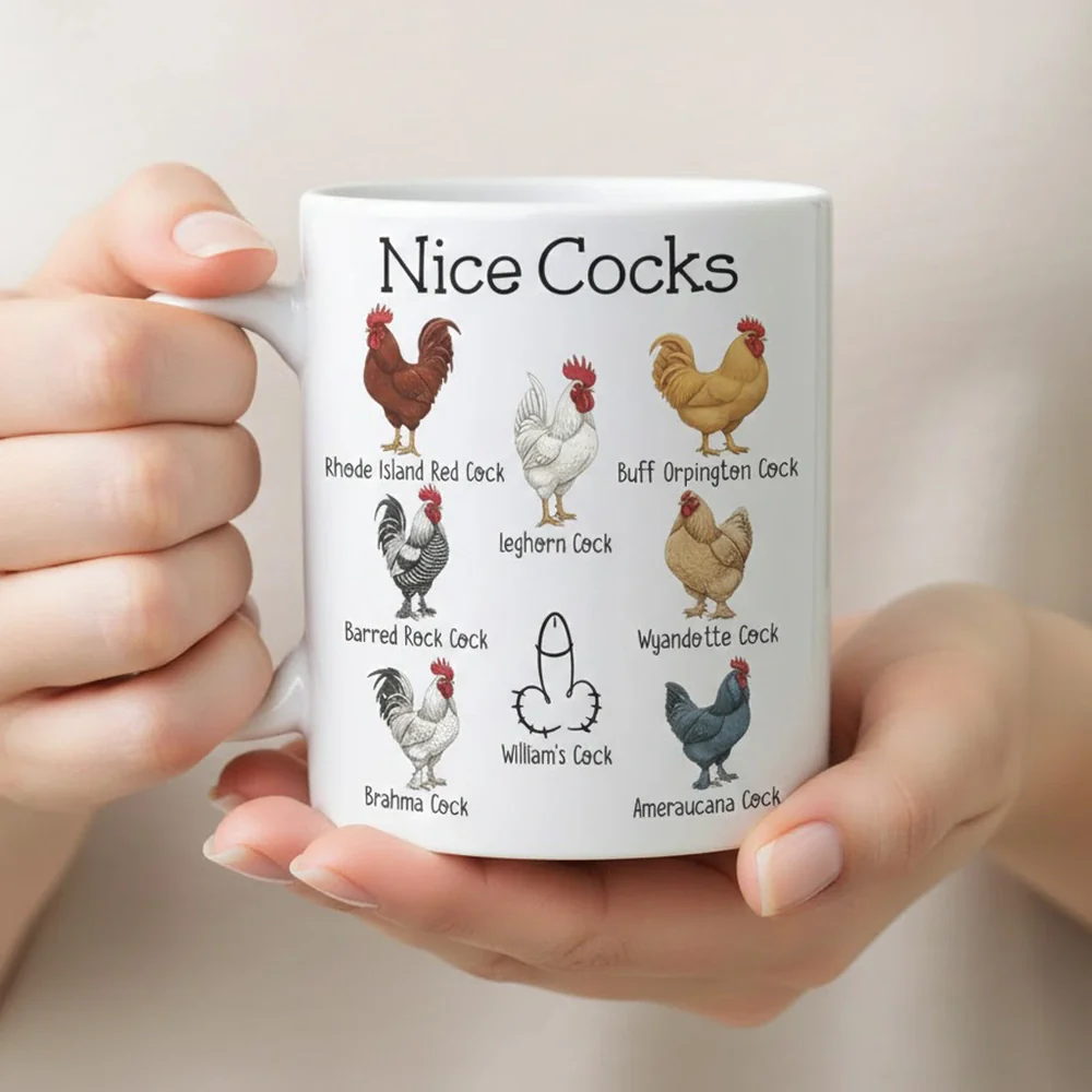 Personalized White Ceramic Mug with Funny Cactus Nice Pricks Design, Unique Gift for Husband or Boyfriend, Fun Naughty Coffee Gift - Image 2