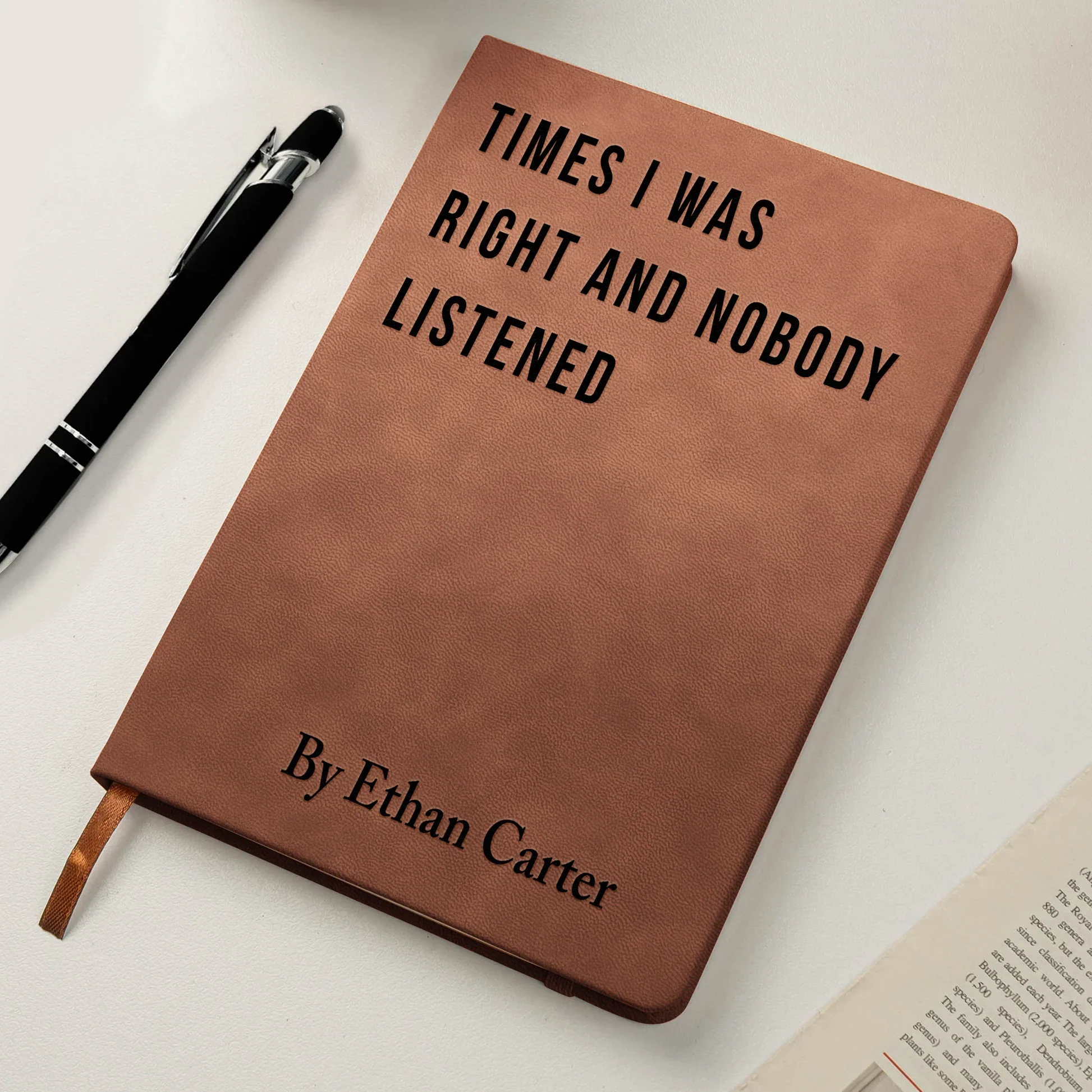 Personalized Leather Journal with Sarcastic Faux Book Cover Title, Funny Office Leather Journal, Unique Gag Gift for Coworkers & Friends - Image 7