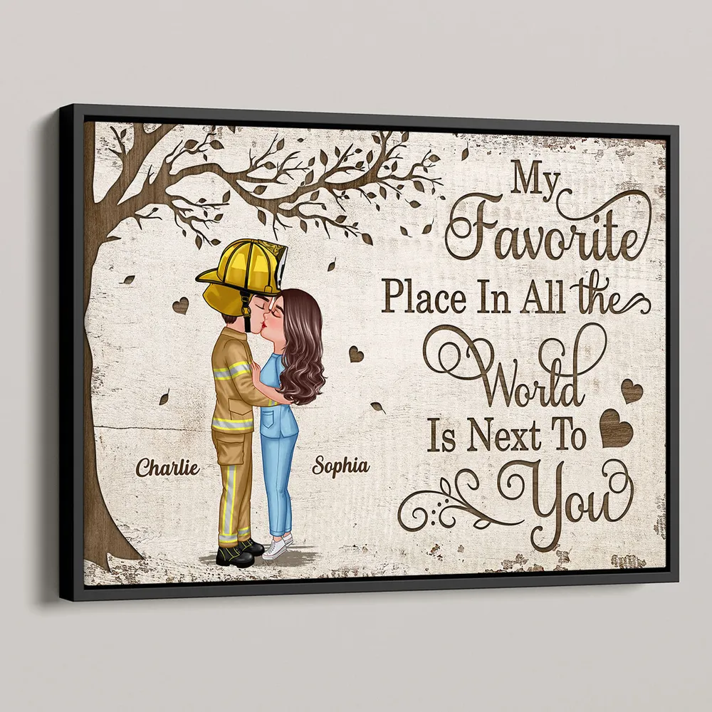 Favorite Place In The World Couple Kissing Poster, Romantic Personalized Wall Art, Unique Gift for Him or Her - Image 10