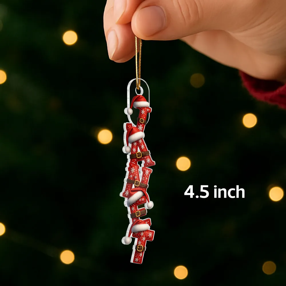 Personalized Acrylic Ornament with Santa Alphabet Letters, Custom Christmas Tree Decor, Unique Holiday Gift for Kids & Families - Image 2