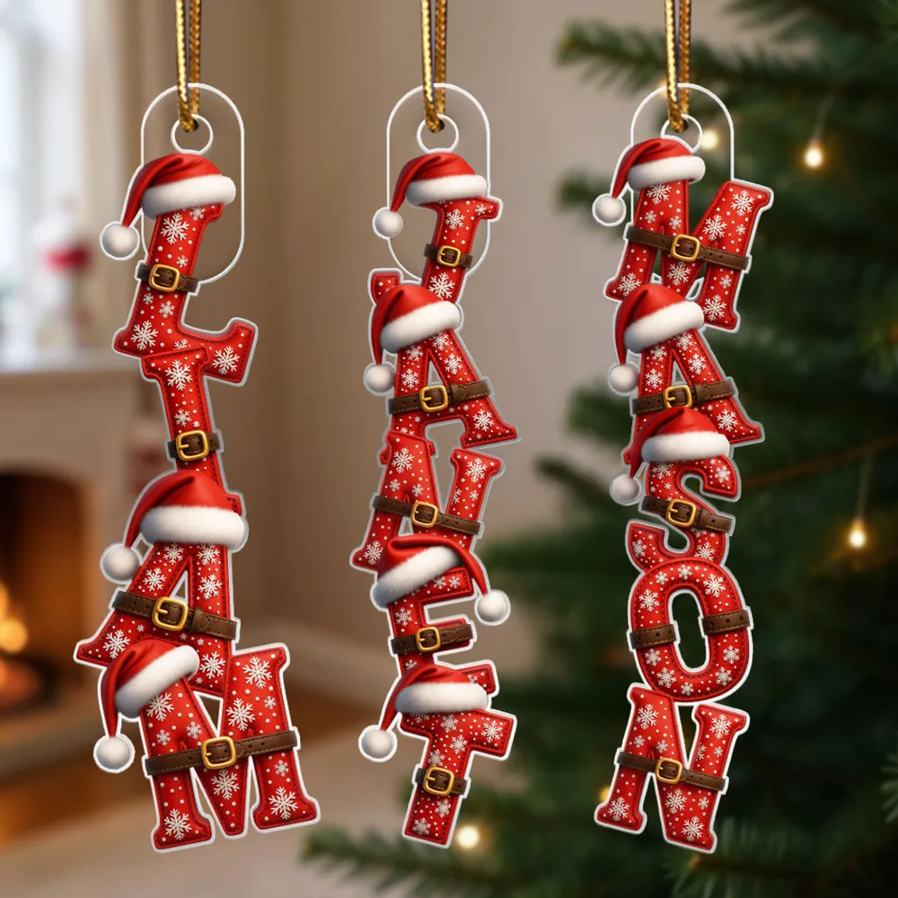 Personalized Acrylic Ornament with Santa Alphabet Letters, Custom Christmas Tree Decor, Unique Holiday Gift for Kids & Families - Image 3