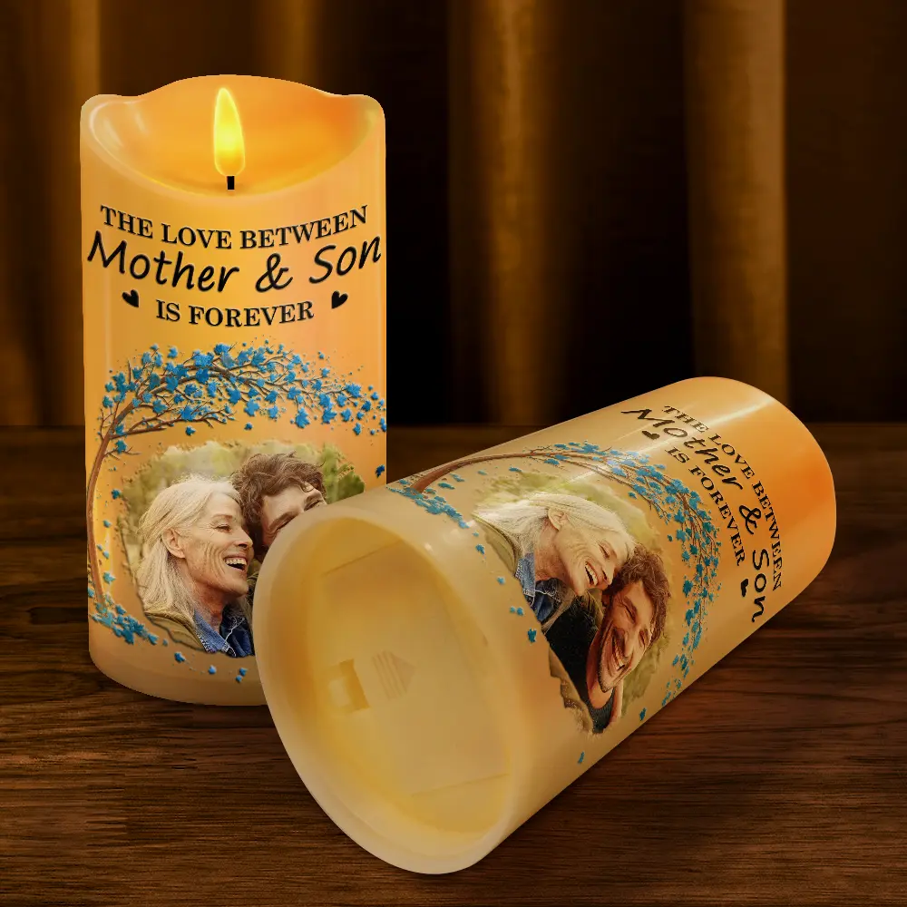 Custom Flameless LED Candle for Mom from Daughter – Photo Memory Light with Peaceful Glow, Heartfelt Mother Daughter Gift for Any Occasion - Image 3