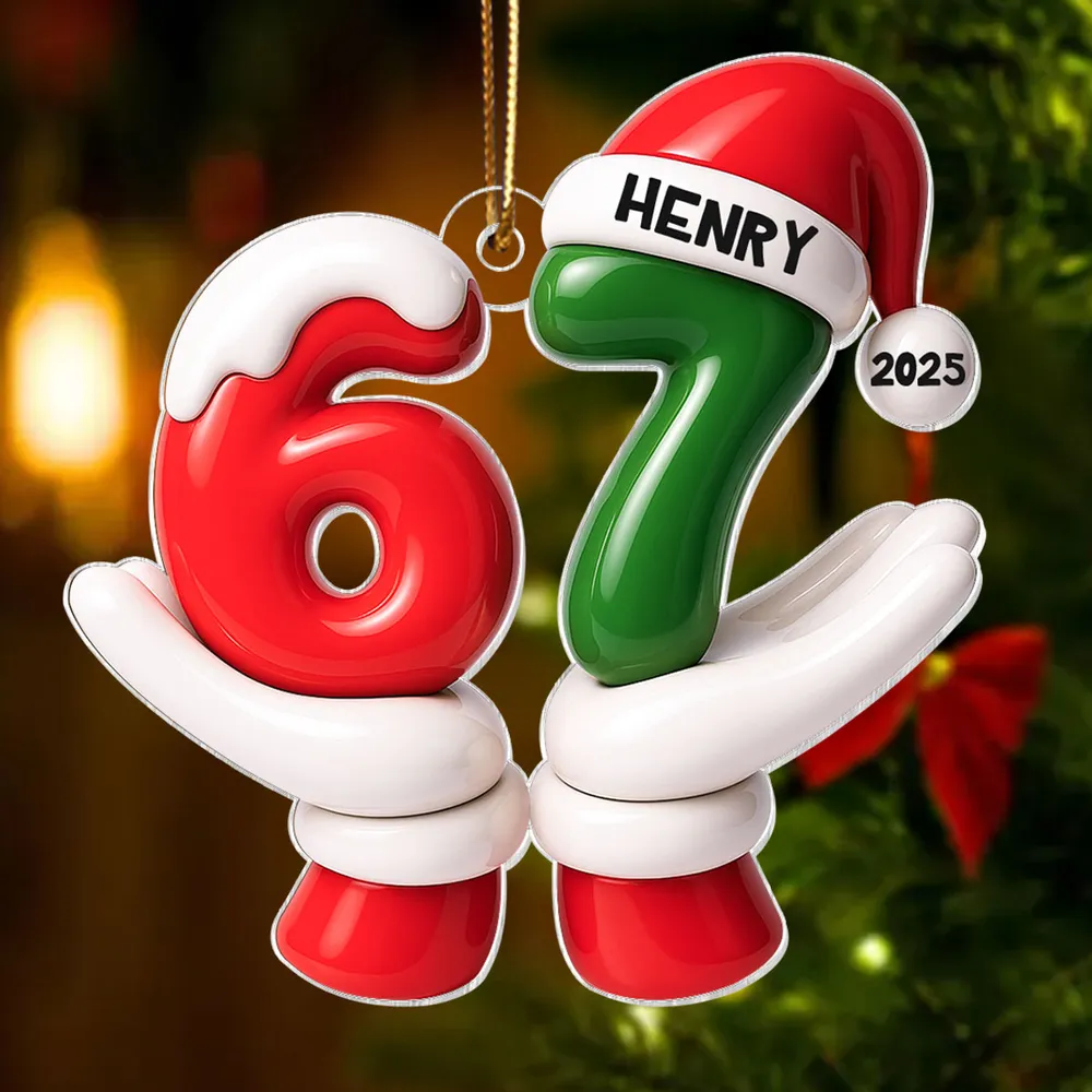 Personalized 67 Christmas Ornament with Name and Year – Fun Personalized Gift for Kids and Families - Image 5