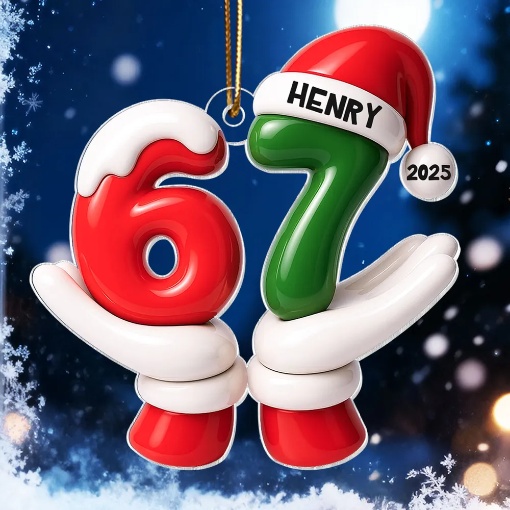 Personalized 67 Christmas Ornament with Name and Year – Fun Personalized Gift for Kids and Families - Image 6