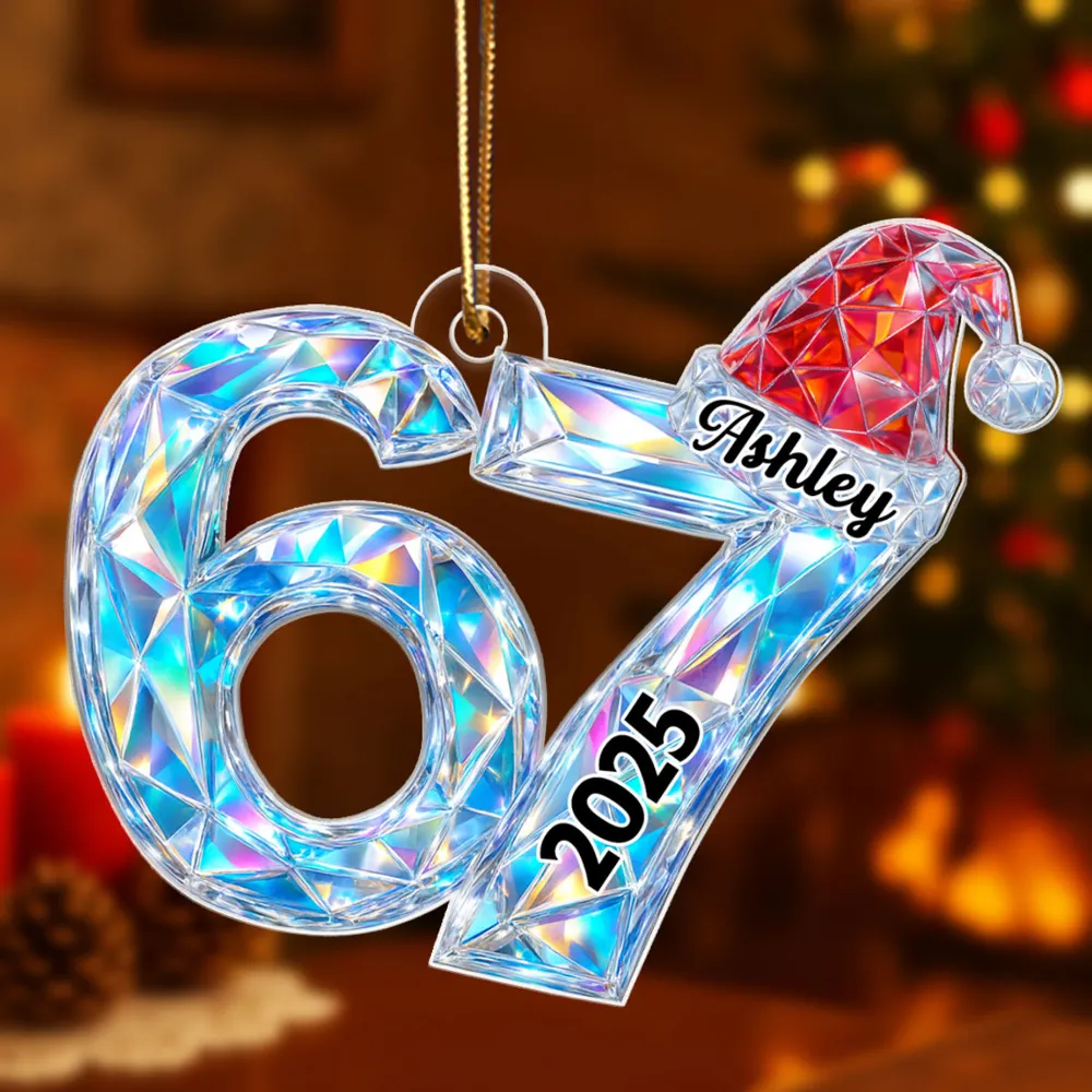 Six Seven Acrylic Ornament Christmas Tree Decoration – Trendy Gen Z Viral Quote Style, Unique Gift for Kids and Grandkids - Image 6