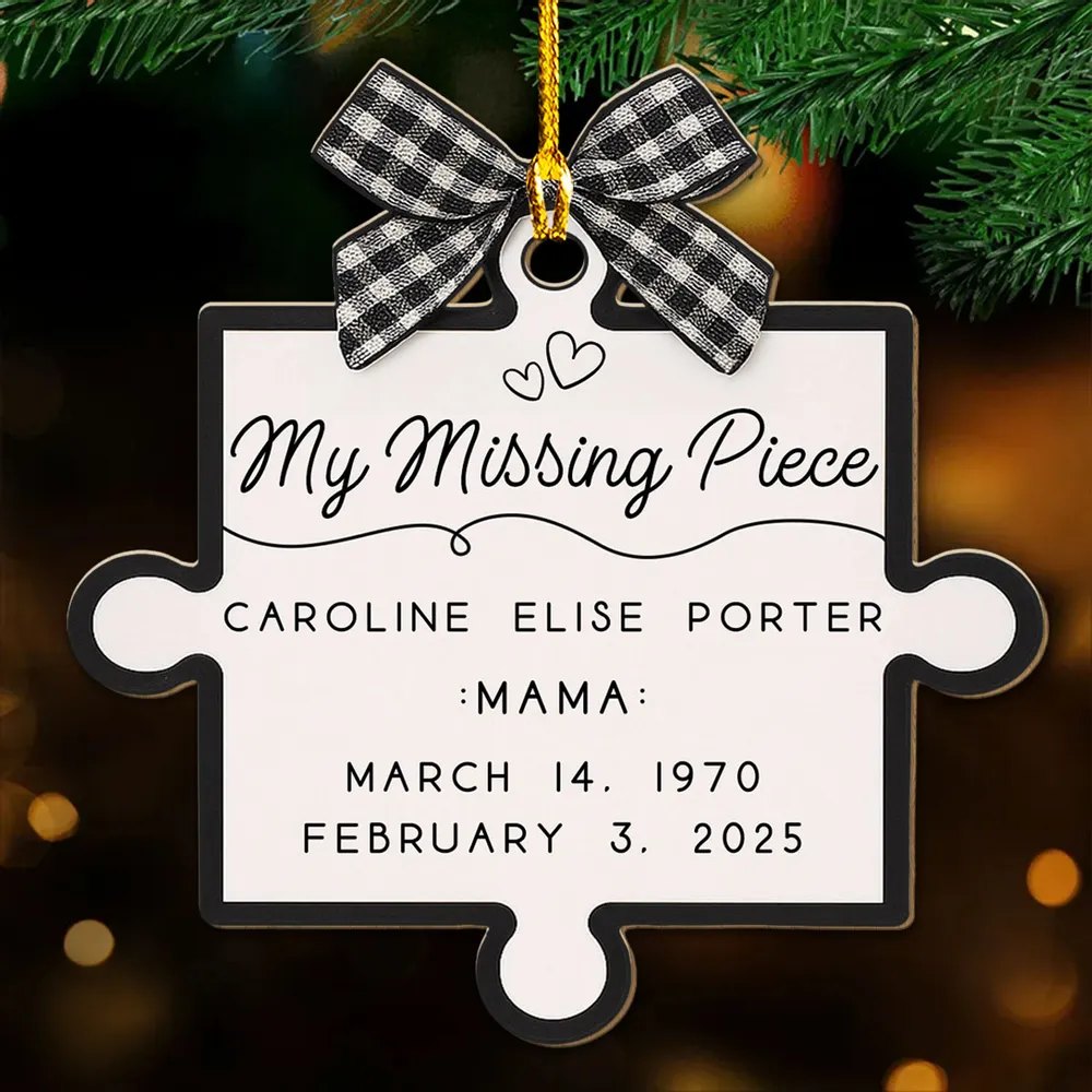 Custom Our Missing Piece Wooden Ornament, Heartwarming Memorial Puzzle Decoration for Christmas Tree & Everyday Home Display, Unique Gift - Image 3