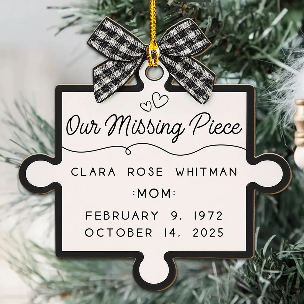 Custom Our Missing Piece Wooden Ornament, Heartwarming Memorial Puzzle Decoration for Christmas Tree & Everyday Home Display, Unique Gift - Image 4