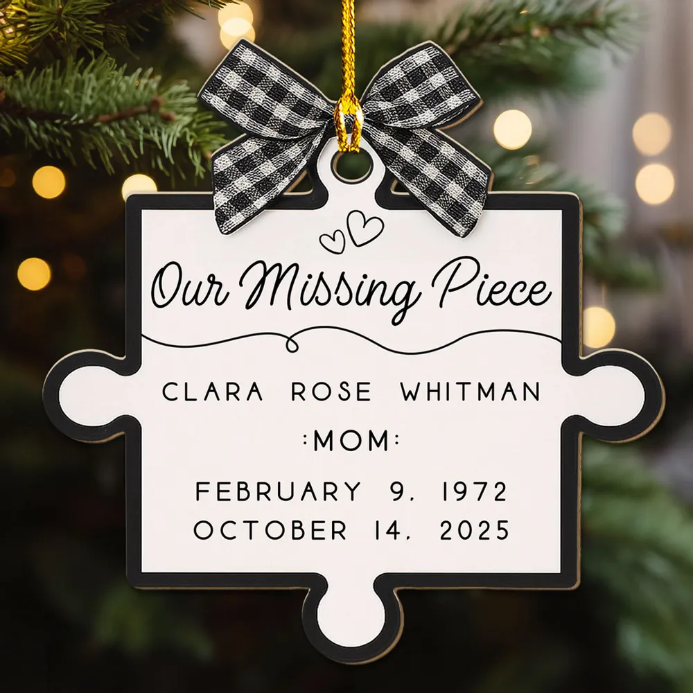 Custom Our Missing Piece Wooden Ornament, Heartwarming Memorial Puzzle Decoration for Christmas Tree & Everyday Home Display, Unique Gift - Image 5