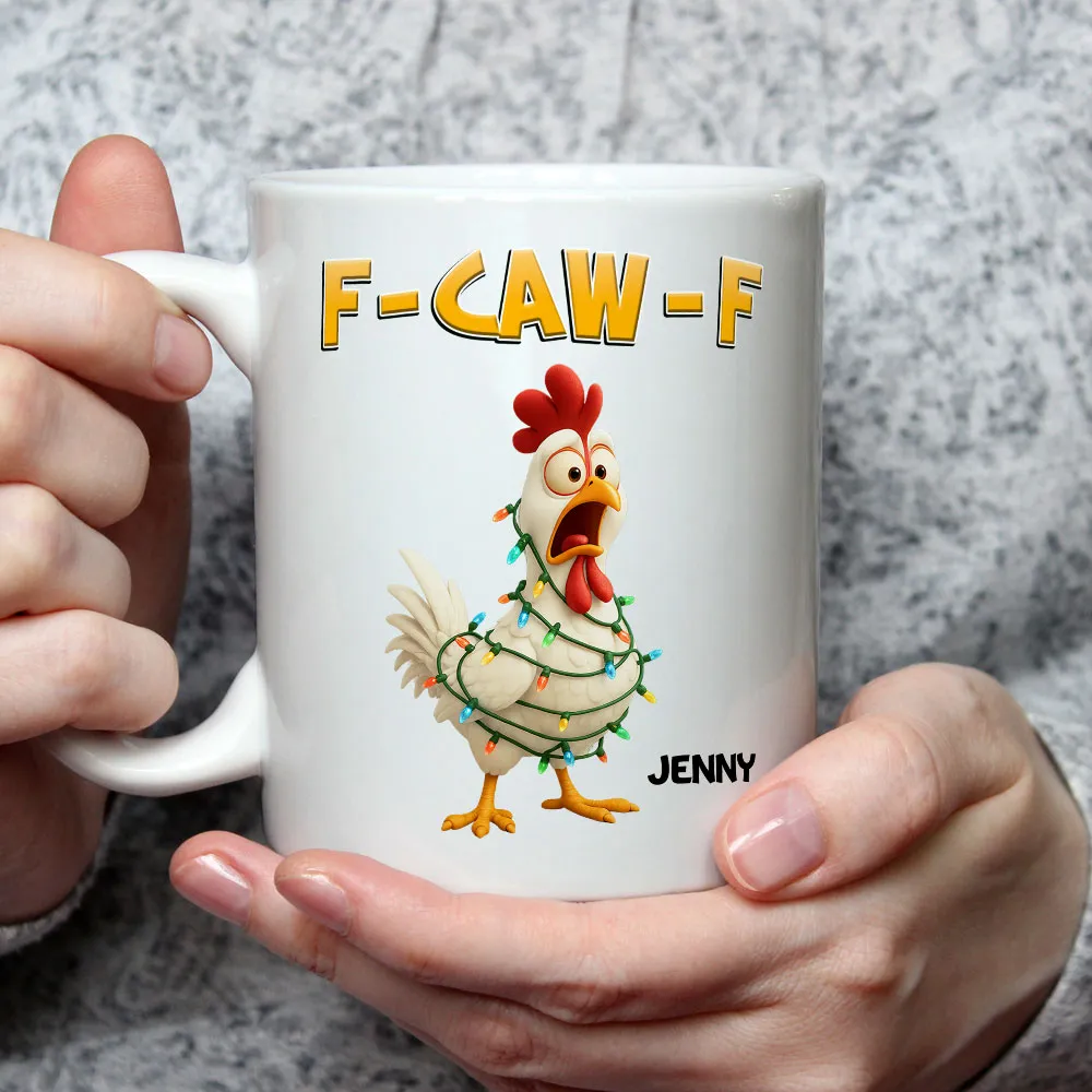 Funny Christmas Chicken Mug with Custom Name β A Hilarious Holiday Gift for Friends & Coworkers - Image 2