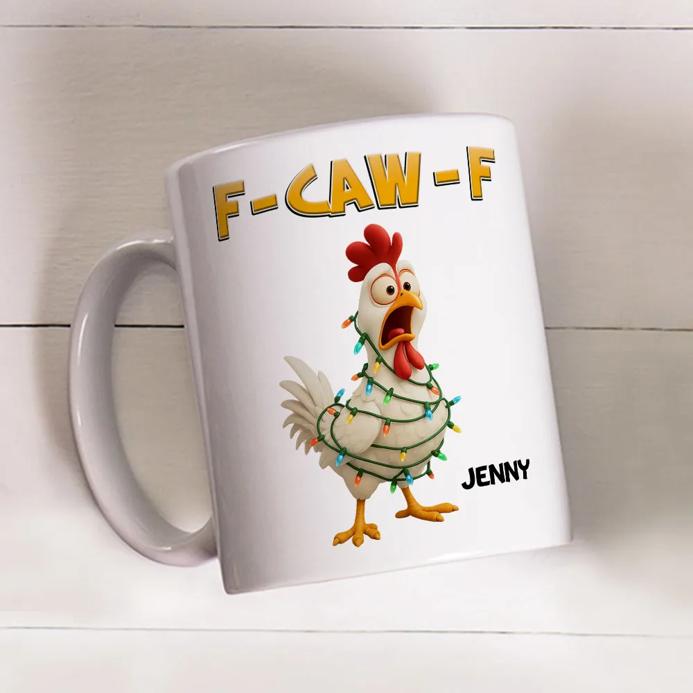 Funny Christmas Chicken Mug with Custom Name β A Hilarious Holiday Gift for Friends & Coworkers - Image 3