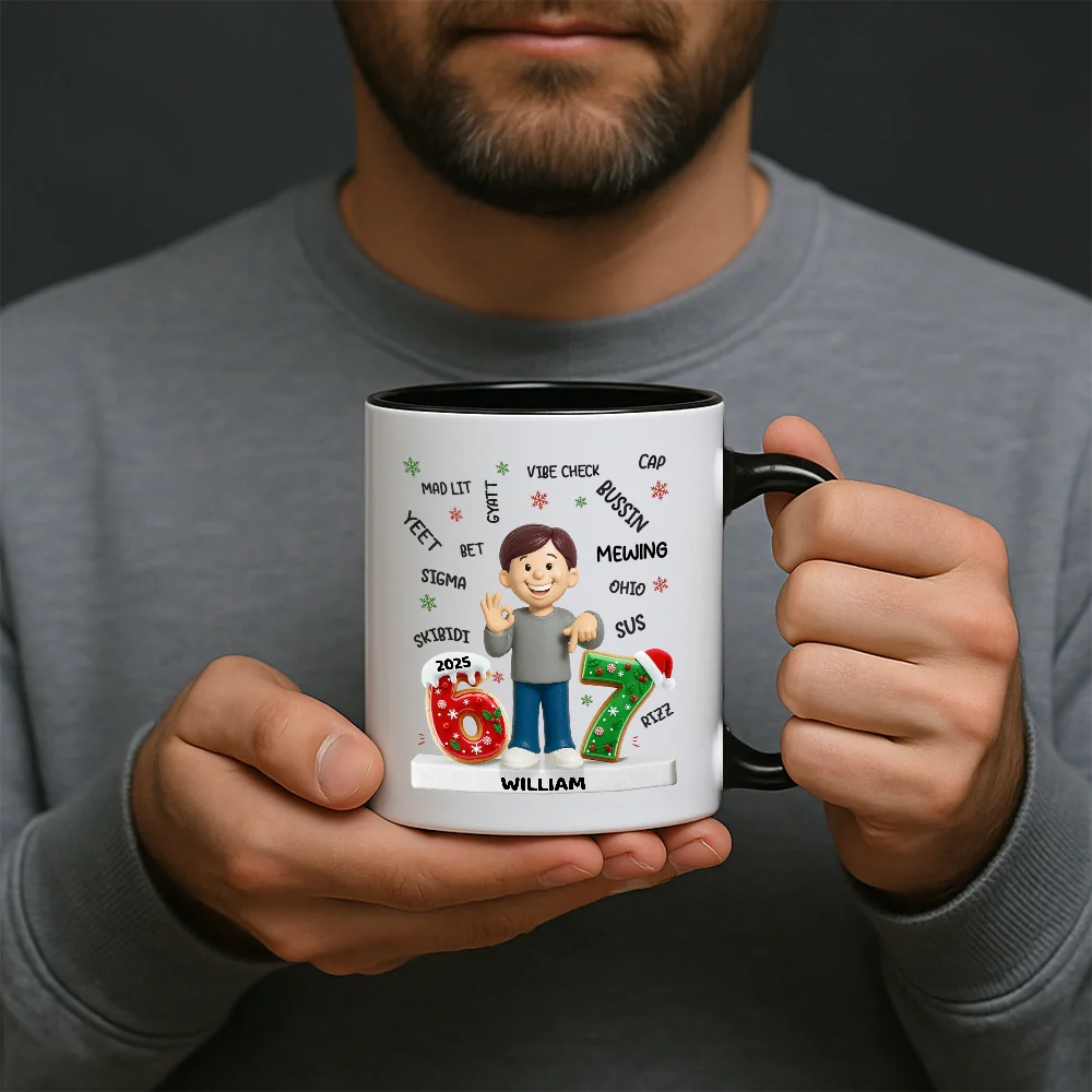 Teen Kid Custom Name Six Seven - Personalized Ceramic Mug, Fun Unique Gift for Kids or Teens - Image 3
