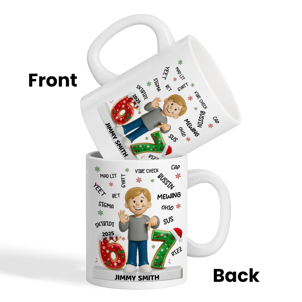 Teen Kid Custom Name Six Seven - Personalized Ceramic Mug, Fun Unique Gift for Kids or Teens - Image 7