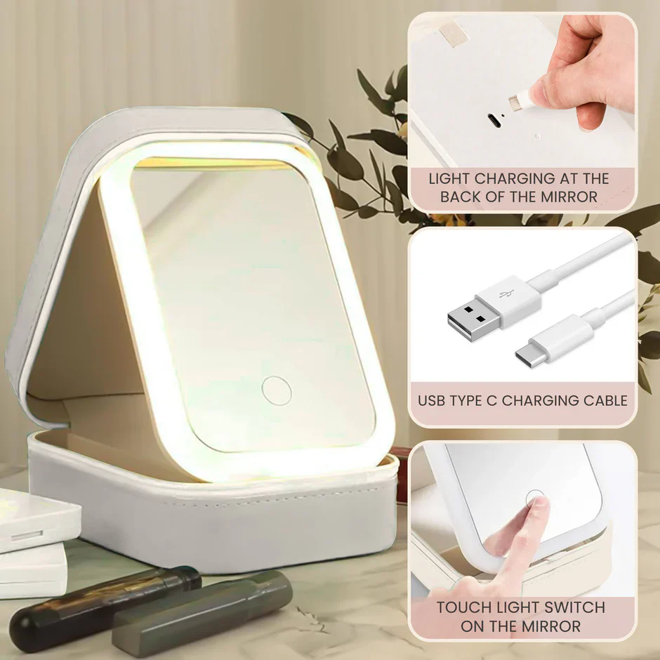 Custom LED Makeup Case with Cartoon Portrait & Positive I Am Quotes – Unique Personalized Makeup Box, Uplifting Gift for Daughter or Friend - Image 8