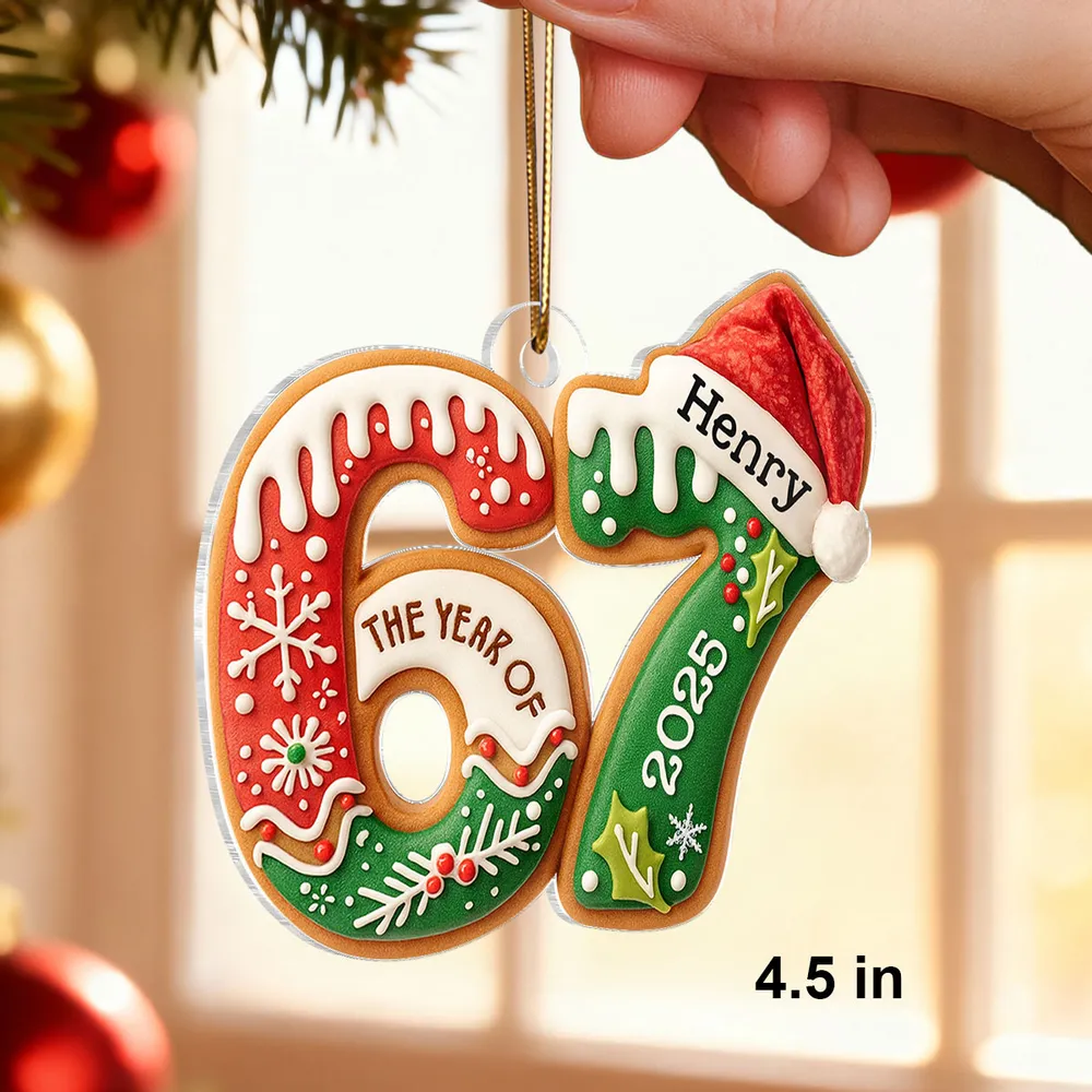 Personalized Six Seven Acrylic Ornament with Cute Cookie Design, Unique Christmas Tree Decoration & Creative Gift for Holiday Fun - Image 2