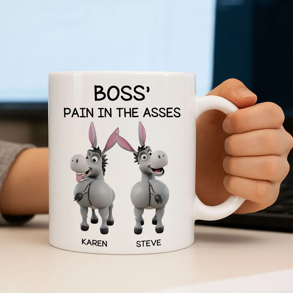 Funny Personalized White Ceramic Mug for Boss β Custom Cartoon Donkey Team, Unique Office Gift for Coworkers, Hilarious Value-Priced Present - Image 6