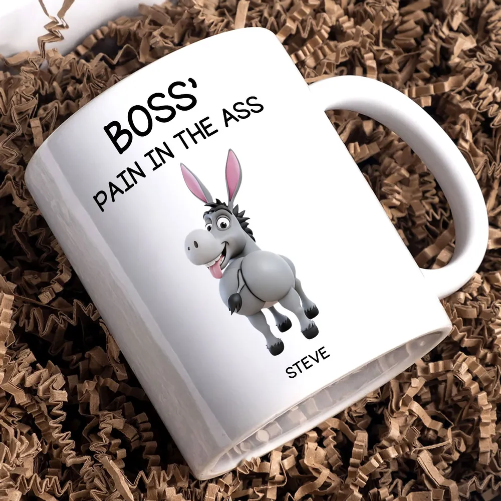 Funny Personalized White Ceramic Mug for Boss β Custom Cartoon Donkey Team, Unique Office Gift for Coworkers, Hilarious Value-Priced Present - Image 7