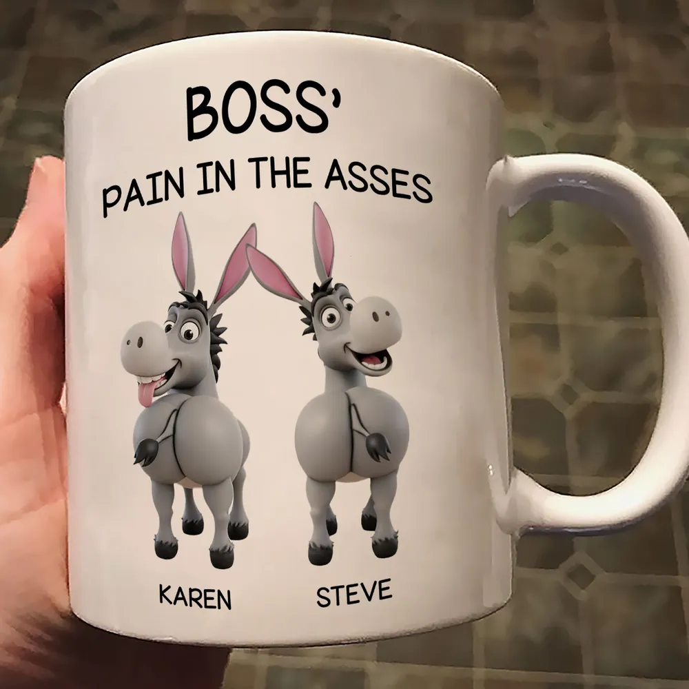 Funny Personalized White Ceramic Mug for Boss β Custom Cartoon Donkey Team, Unique Office Gift for Coworkers, Hilarious Value-Priced Present - Image 8