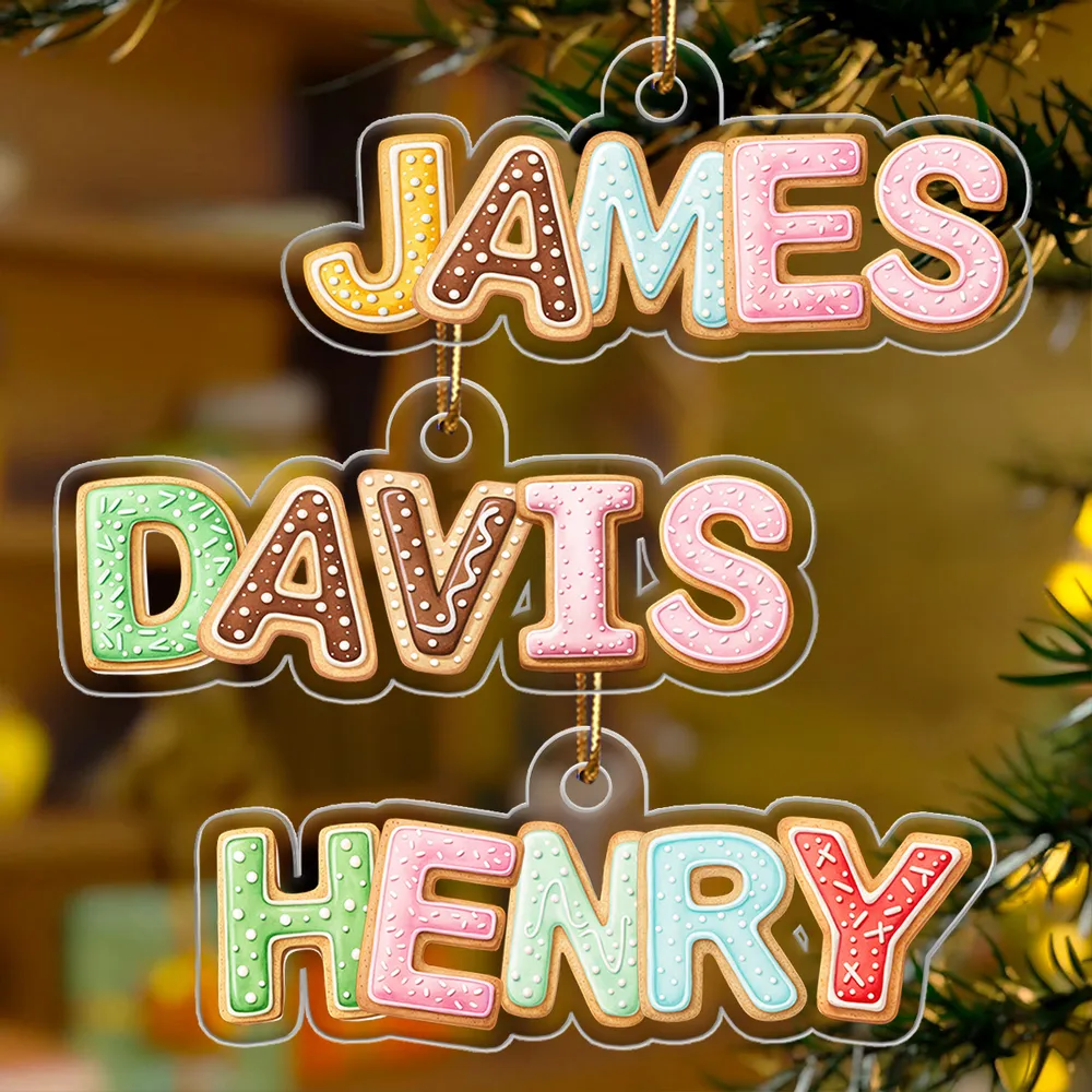 Custom Name Cookie Letter Acrylic Ornament for Christmas Tree – Cute Personalized Keepsake & Festive Family Gift Idea - Image 6