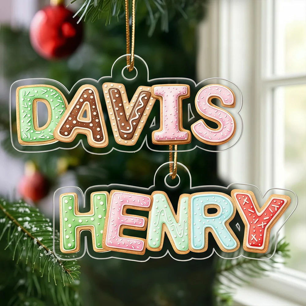 Custom Name Cookie Letter Acrylic Ornament for Christmas Tree – Cute Personalized Keepsake & Festive Family Gift Idea - Image 7