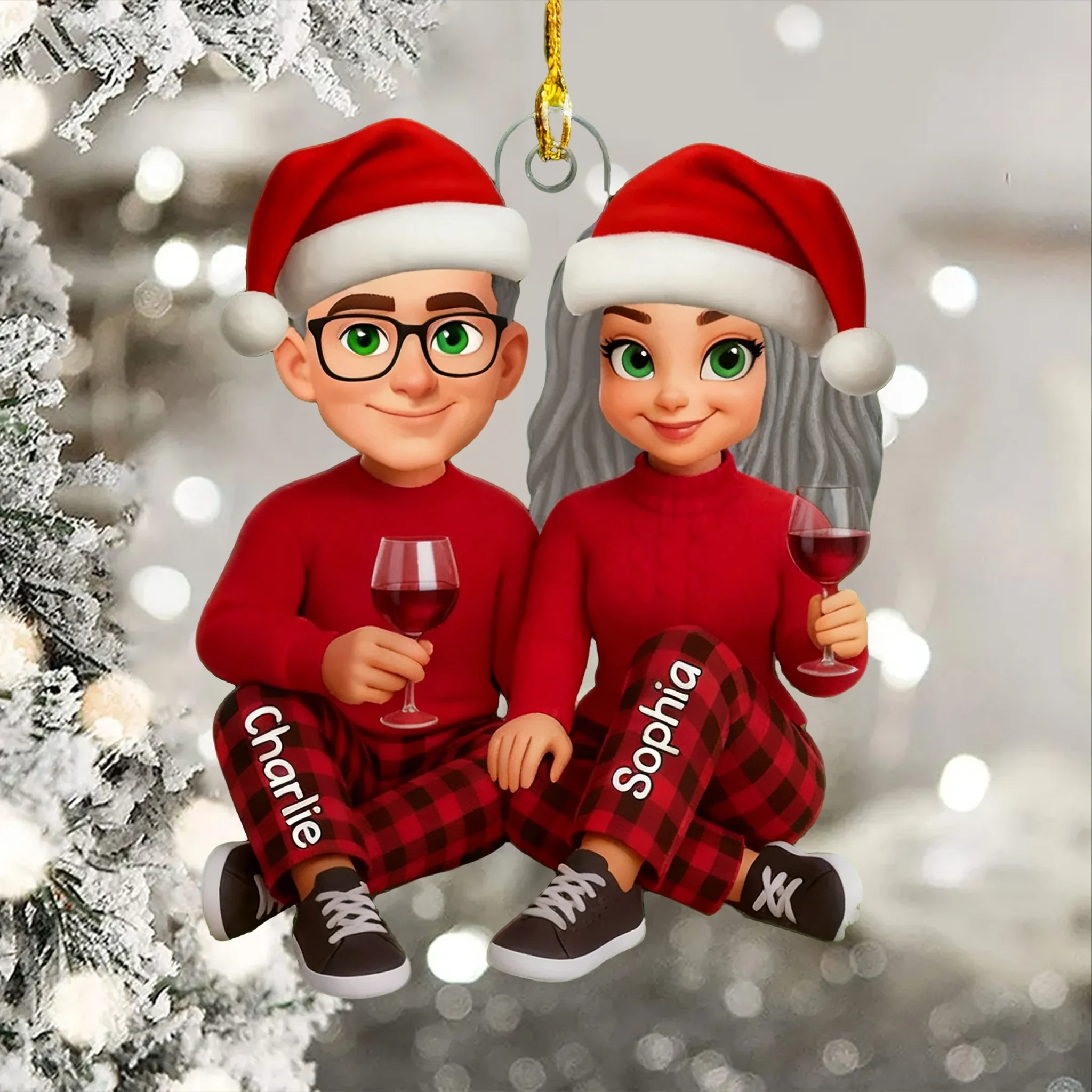 I'm Yours No Returns or Refunds - Personalized Christmas Acrylic Ornament - Gift for Couple - Image 2