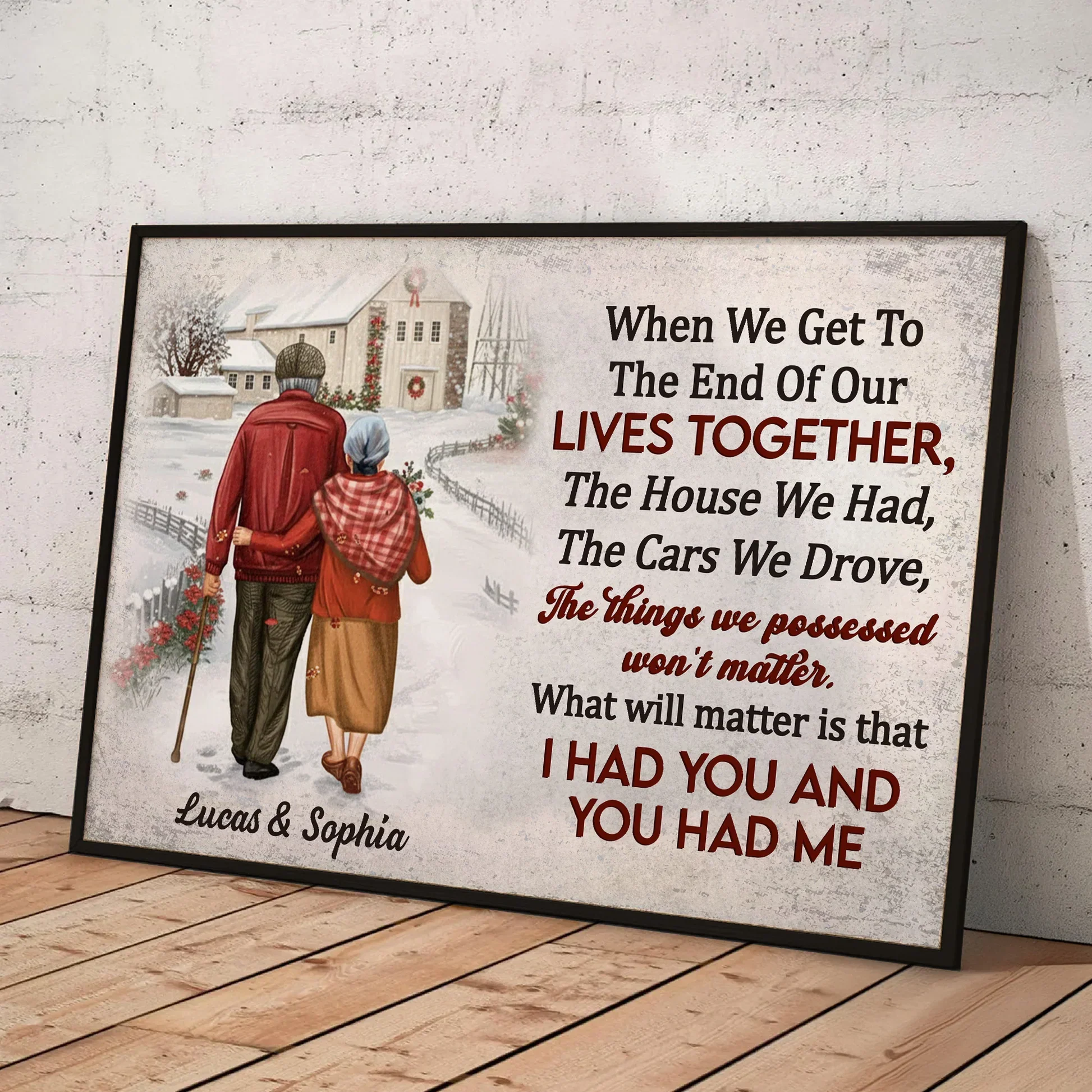 Custom Lives Together Poster for Couples – Snowy Country Walk Artwork, Sentimental Wall Art & Heartfelt Christmas or Anniversary Gift - Image 10