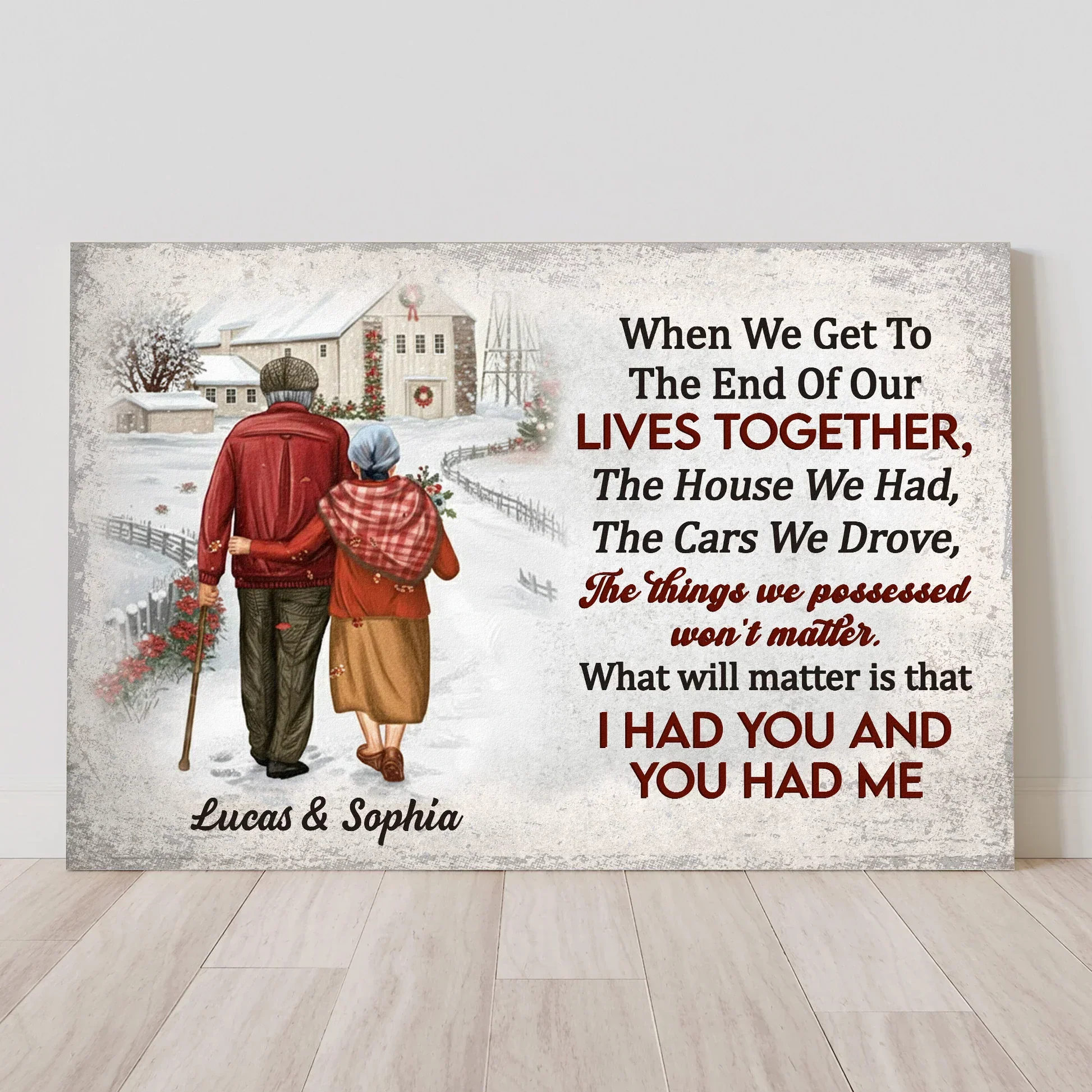 Custom Lives Together Poster for Couples – Snowy Country Walk Artwork, Sentimental Wall Art & Heartfelt Christmas or Anniversary Gift - Image 8