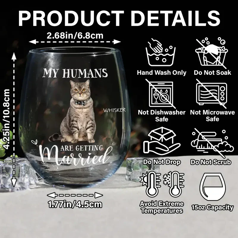 Personalized Dog Photo Wine Glass for Wedding Announcement – My Humans Are Getting Married, Unique Engagement Gift for Pet Lovers - Image 5