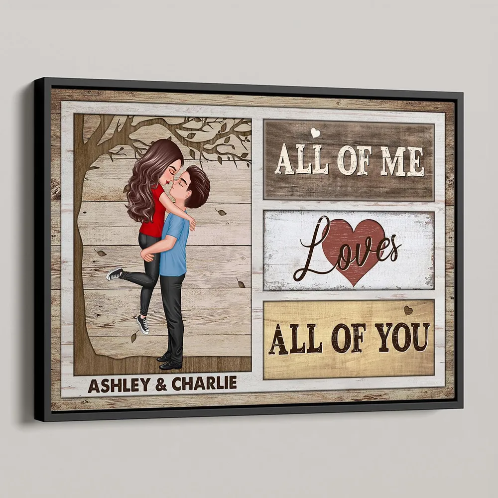 Custom Couple Poster All Of Me Loves All Of You Modern Romantic Wall Art Unique Gift For Anniversary Birthday Or Christmas - Image 3