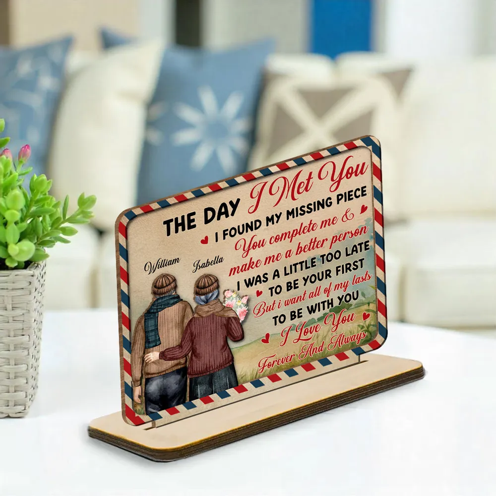 Personalized 2-Layer Wooden Plaque for Couples – Romantic Quote Art, Custom Names, Unique Anniversary Gift with Heartfelt Message - Image 2