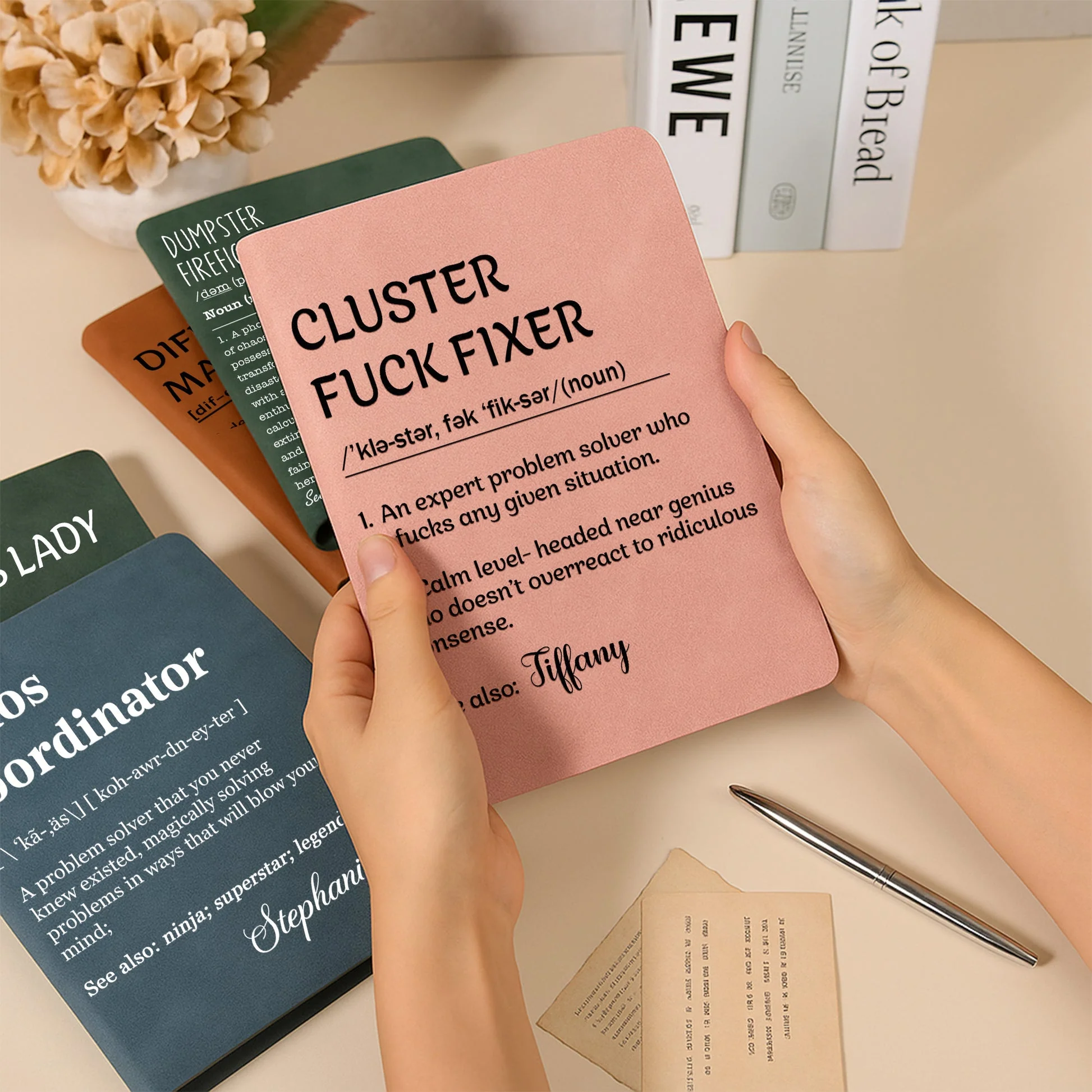Funny Definition Leather Journal Personalized with Your Own Title, Creative Exchange Gift Notebook for Women or Men, Unique Gift Idea - Image 2
