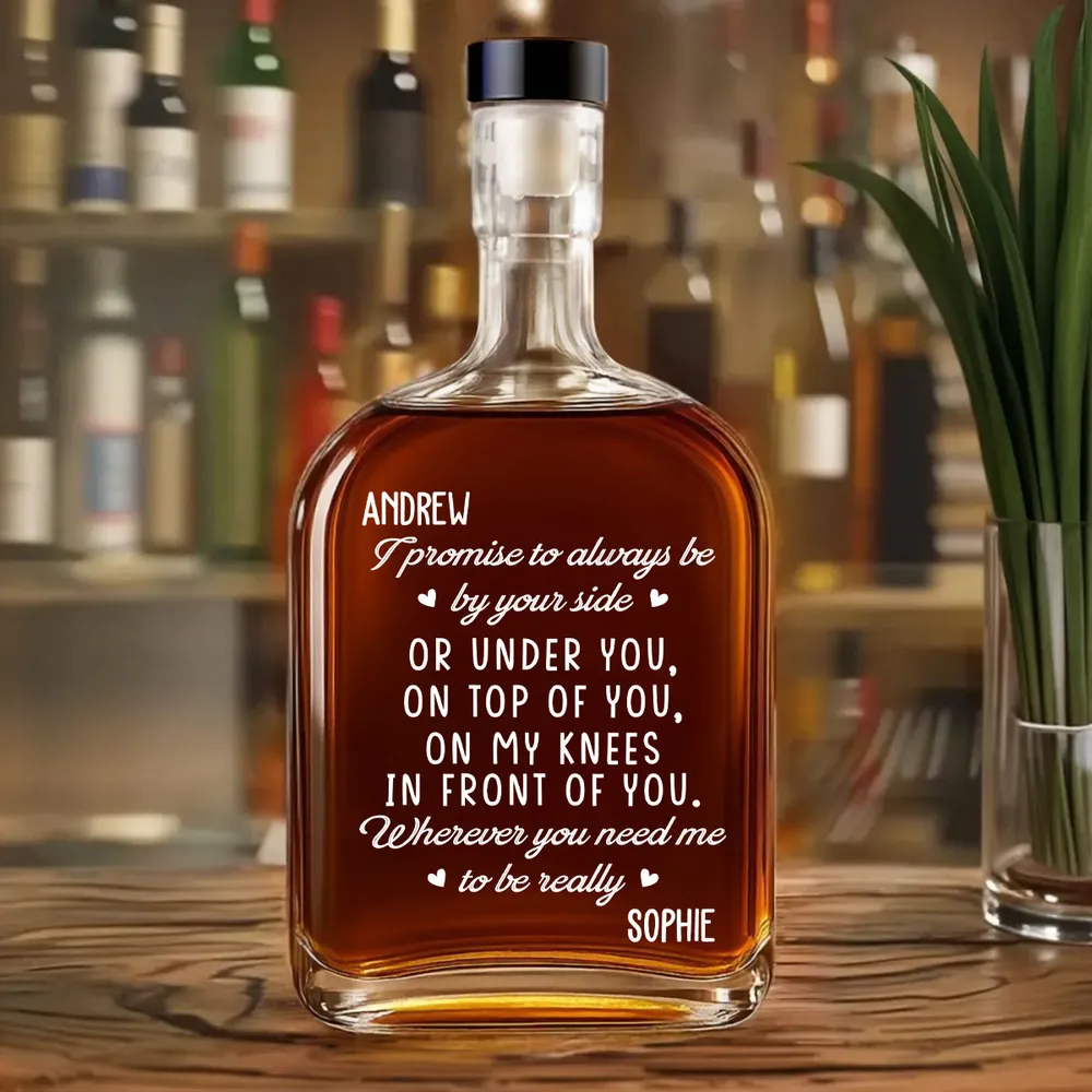 Personalized Glass Spirits Decanter with Playful Love Note, Custom Gift for Him, Unique Home Bar Keepsake - Image 2