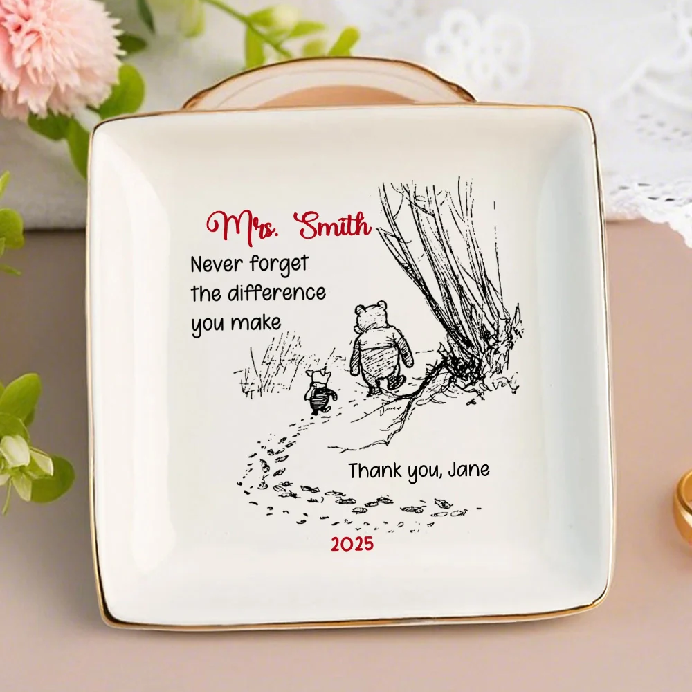 Inspirational Jewelry Dish Thank You Gift β Never Forget The Difference You Make, Charming Sketch Design, Unique Creative Gift for Someone Special - Image 2