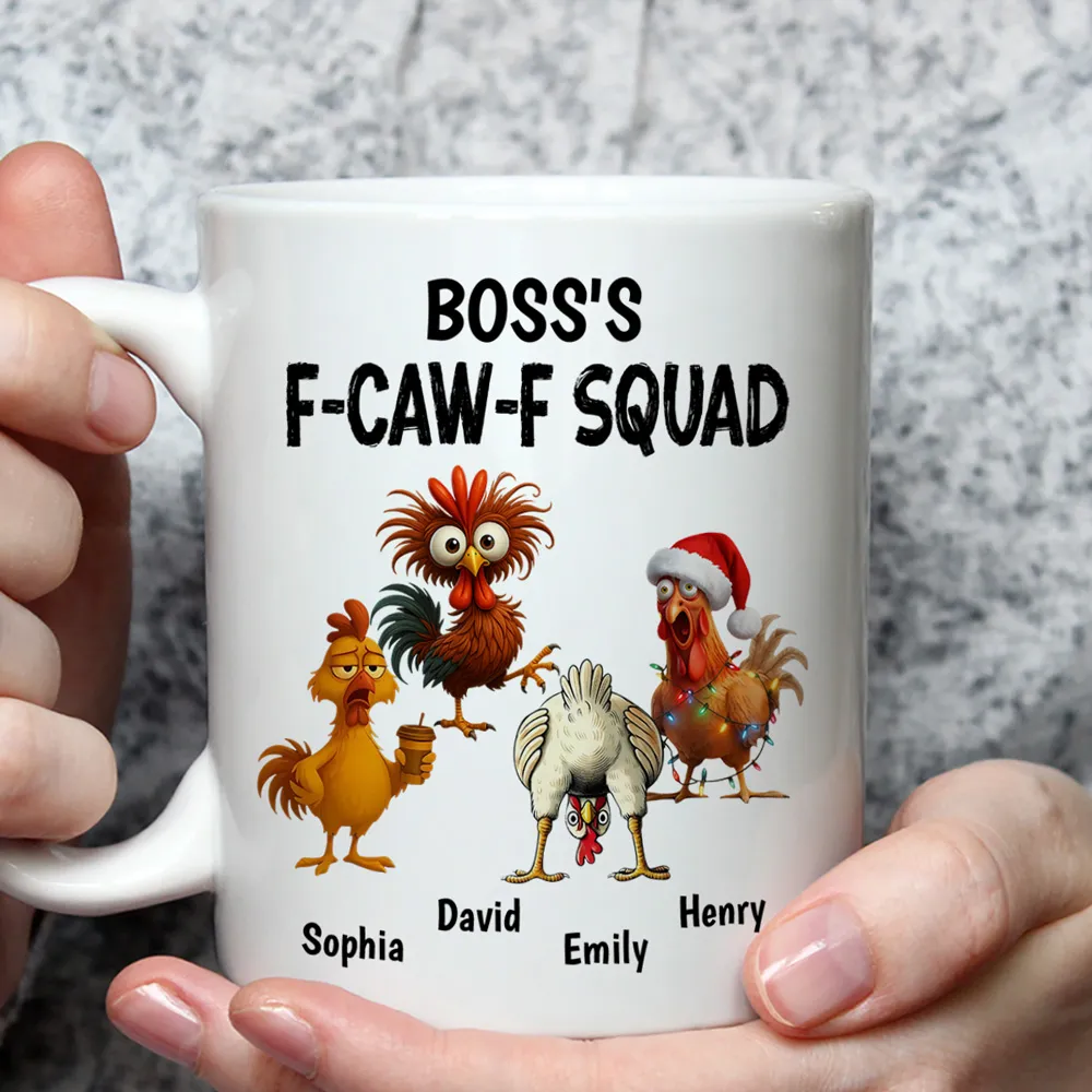 Boss FCAWF Squad White Ceramic Mug Funny Rooster Design Unique Gift for Boss - Image 2