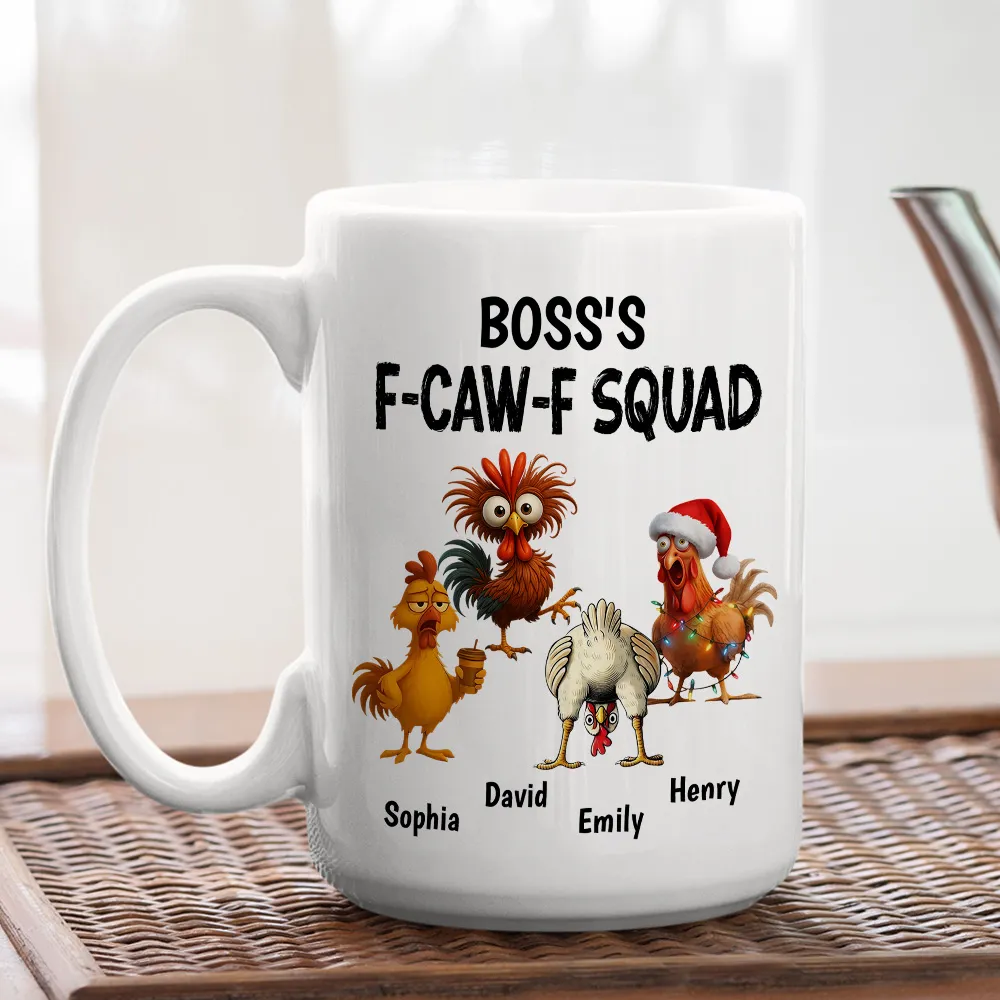 Boss FCAWF Squad White Ceramic Mug Funny Rooster Design Unique Gift for Boss - Image 7