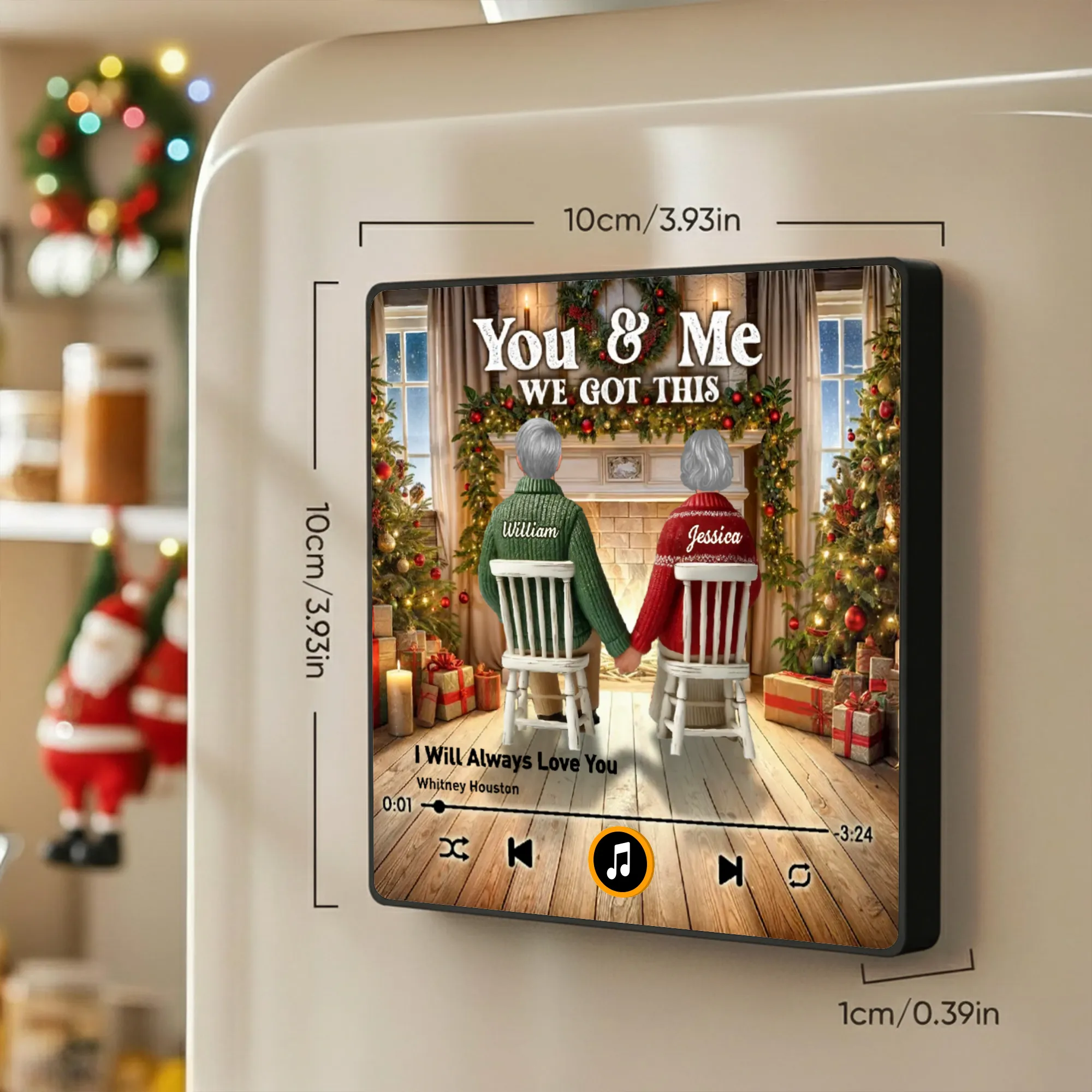 Couple Growing Old Together Christmas - Personalized Music Fridge Magnet - Christmas Gift For Couple - Image 2