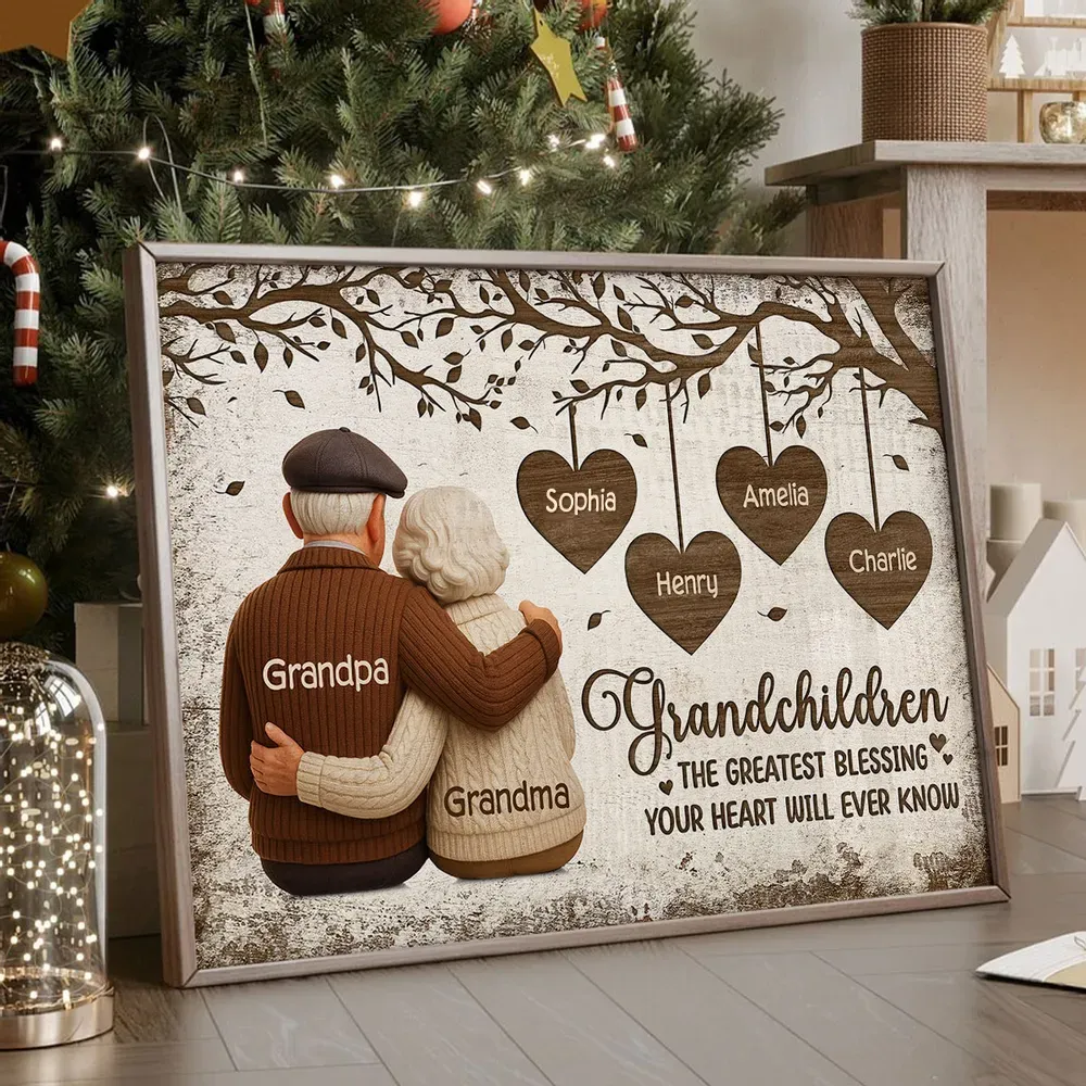 Personalized Grandchildren Poster for Grandparents – Custom Names Wall Art, Heartfelt Family Gift & Unique Keepsake - Image 3