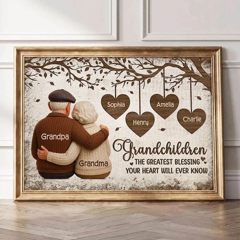 Personalized Grandchildren Poster for Grandparents – Custom Names Wall Art, Heartfelt Family Gift & Unique Keepsake - Image 7