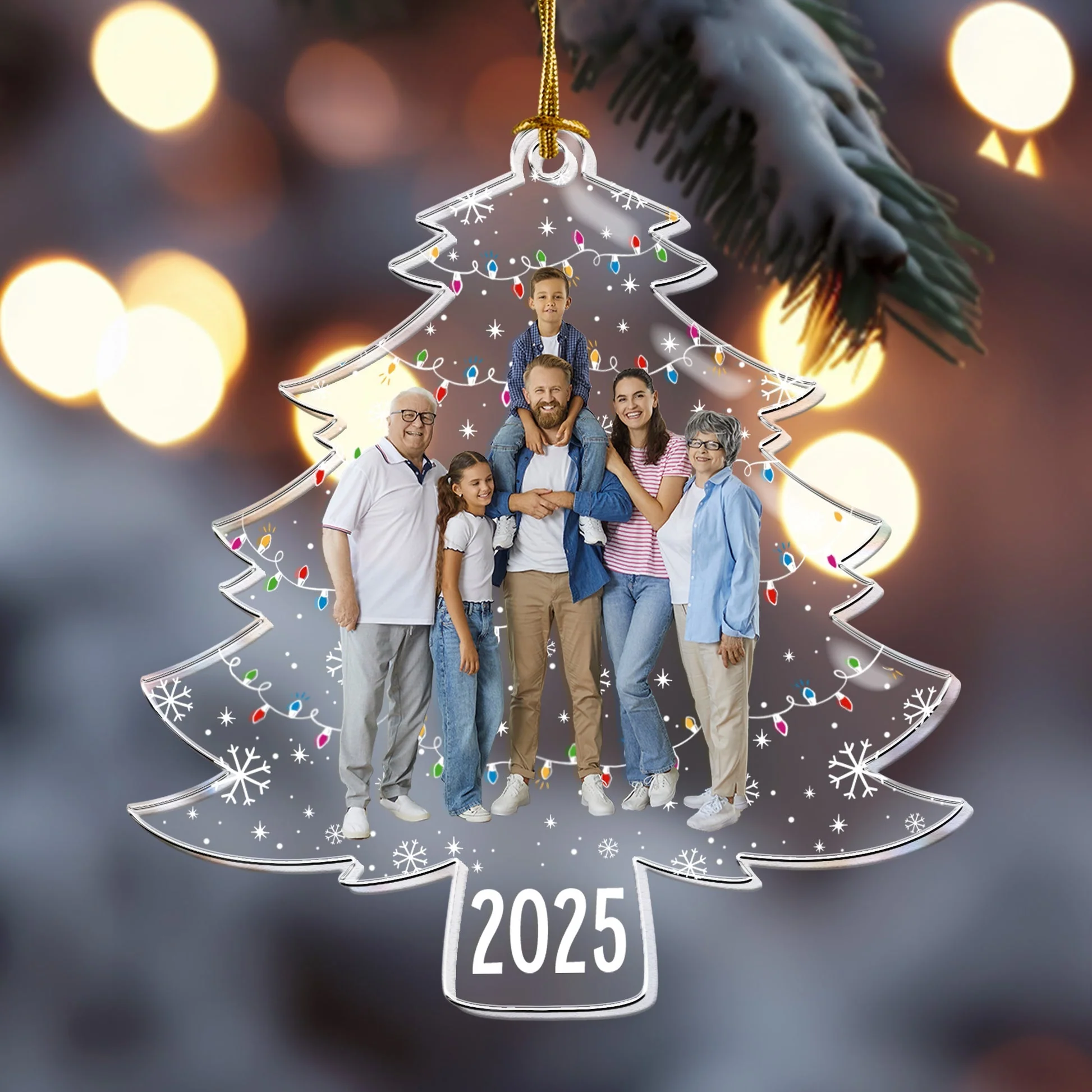 Personalized Acrylic Ornament with Custom Family Photo Christmas Tree Design – Unique Holiday Gift for Loved Ones - Image 2