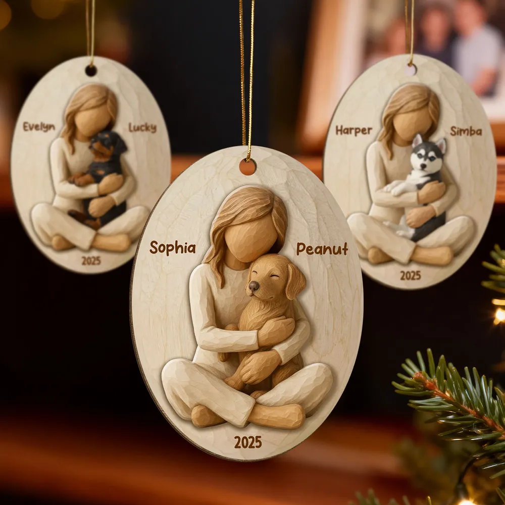Custom Dog Breed & Name Ornament, Cozy Pet Lover Christmas Keepsake, Engraved Wooden Gift for Her and Their Fur Baby - Image 2