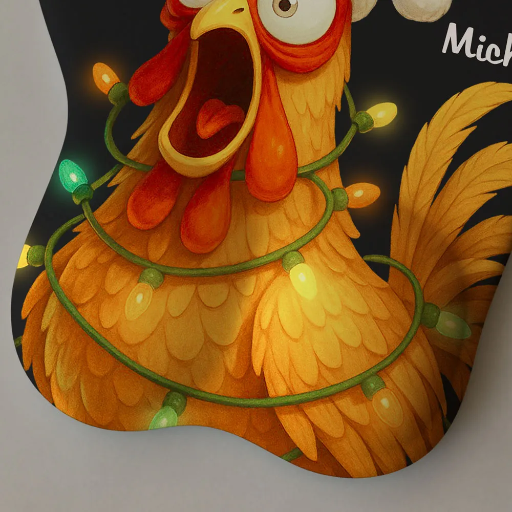 Personalized Lycra 3D Mouse Pad with Santa Chicken, Funny FCAWF Design, Unique Christmas Gift for Coworkers - Image 3