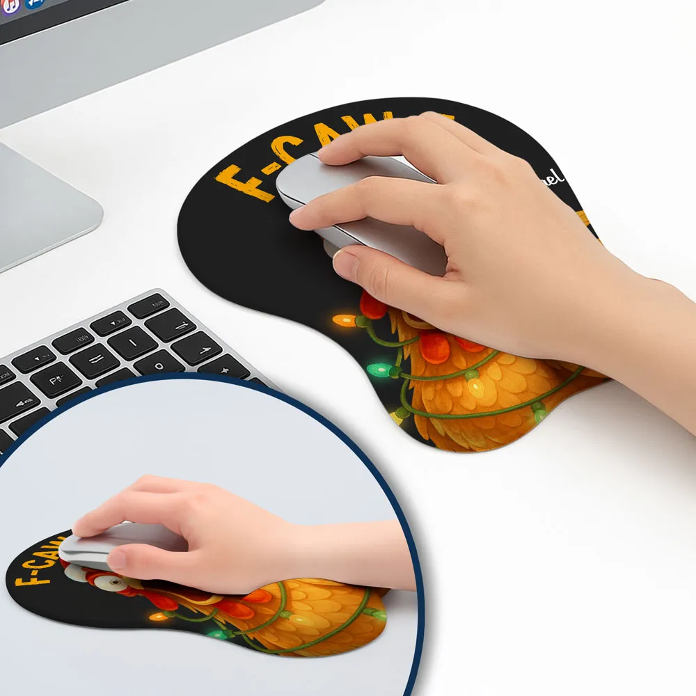 Personalized Lycra 3D Mouse Pad with Santa Chicken, Funny FCAWF Design, Unique Christmas Gift for Coworkers - Image 5