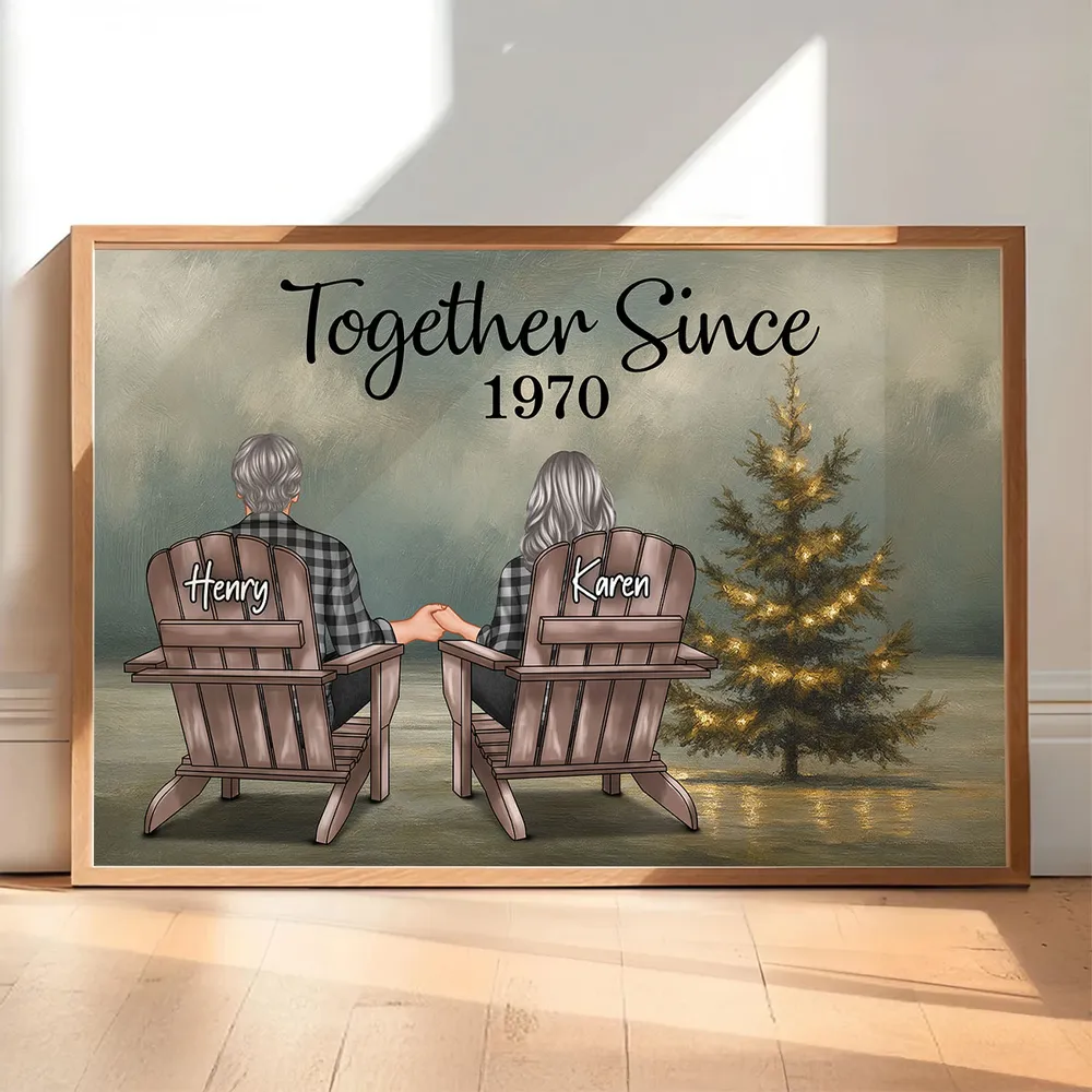 Personalized Couple Poster with Christmas Tree, You & Me Quote, Romantic Wall Art Gift for Partner - Image 3