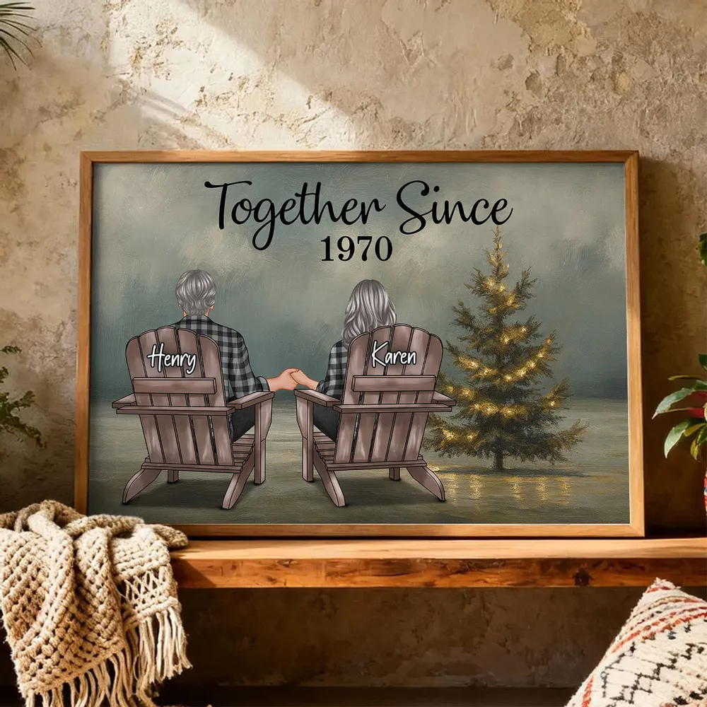 Personalized Couple Poster with Christmas Tree, You & Me Quote, Romantic Wall Art Gift for Partner - Image 6